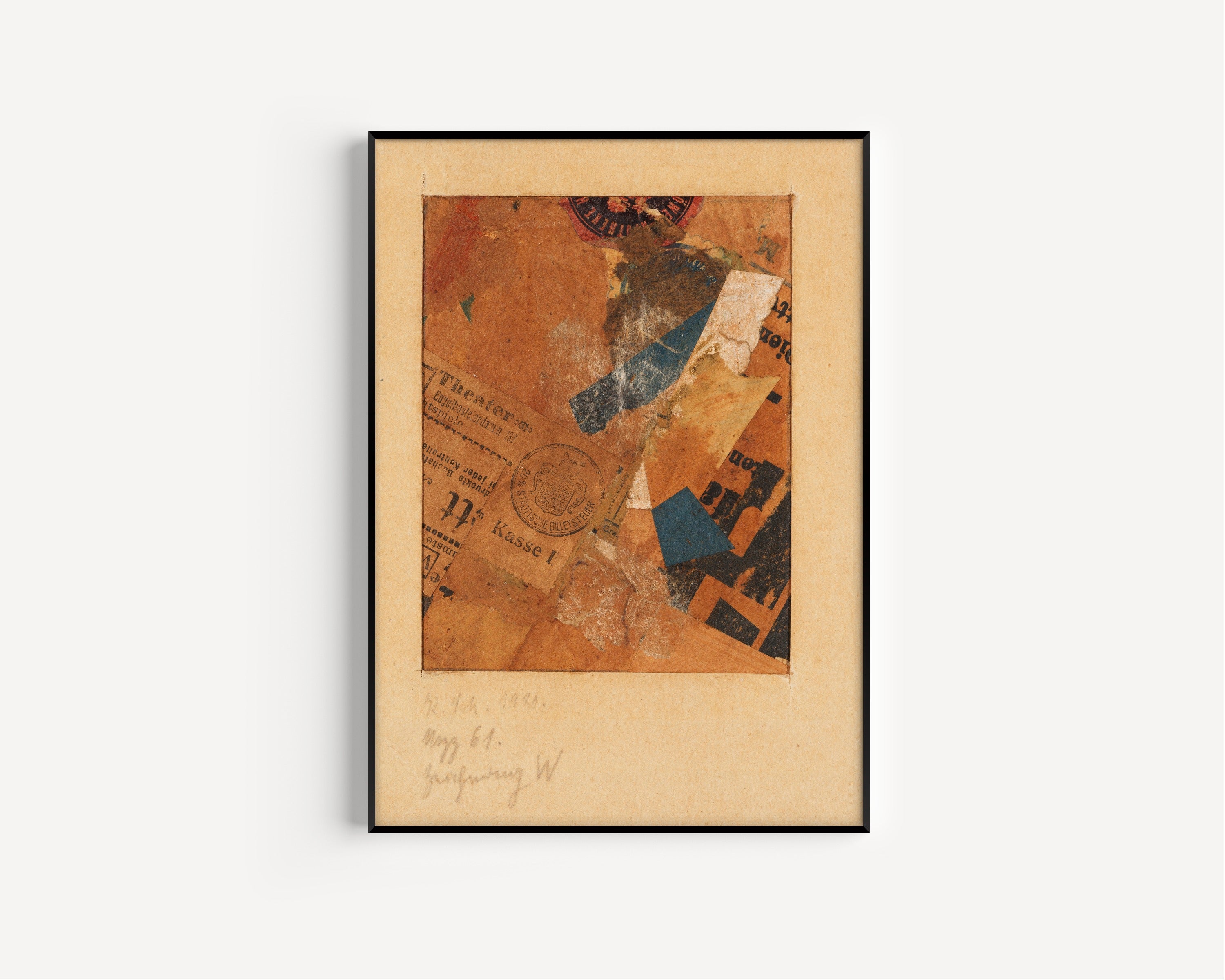 Kurt Schwitters — Mzz 61 Ohne Titel (Zeichnung W). (Merzzeichnung) | Fine Art Print