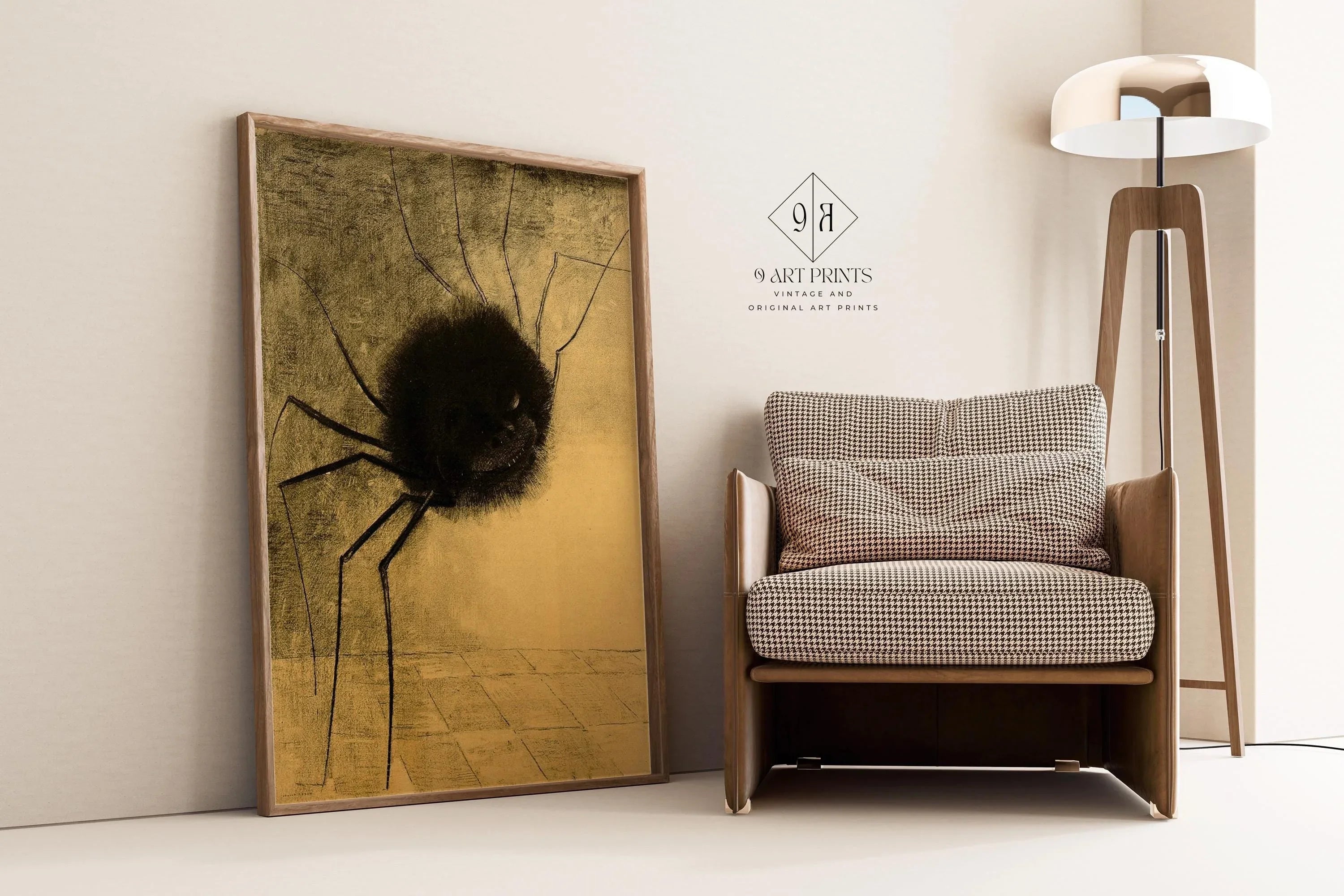 Odilon Redon Smiling Spider Print: Eerie Symbolist Art, Framed Giclee - 9ArtPrints