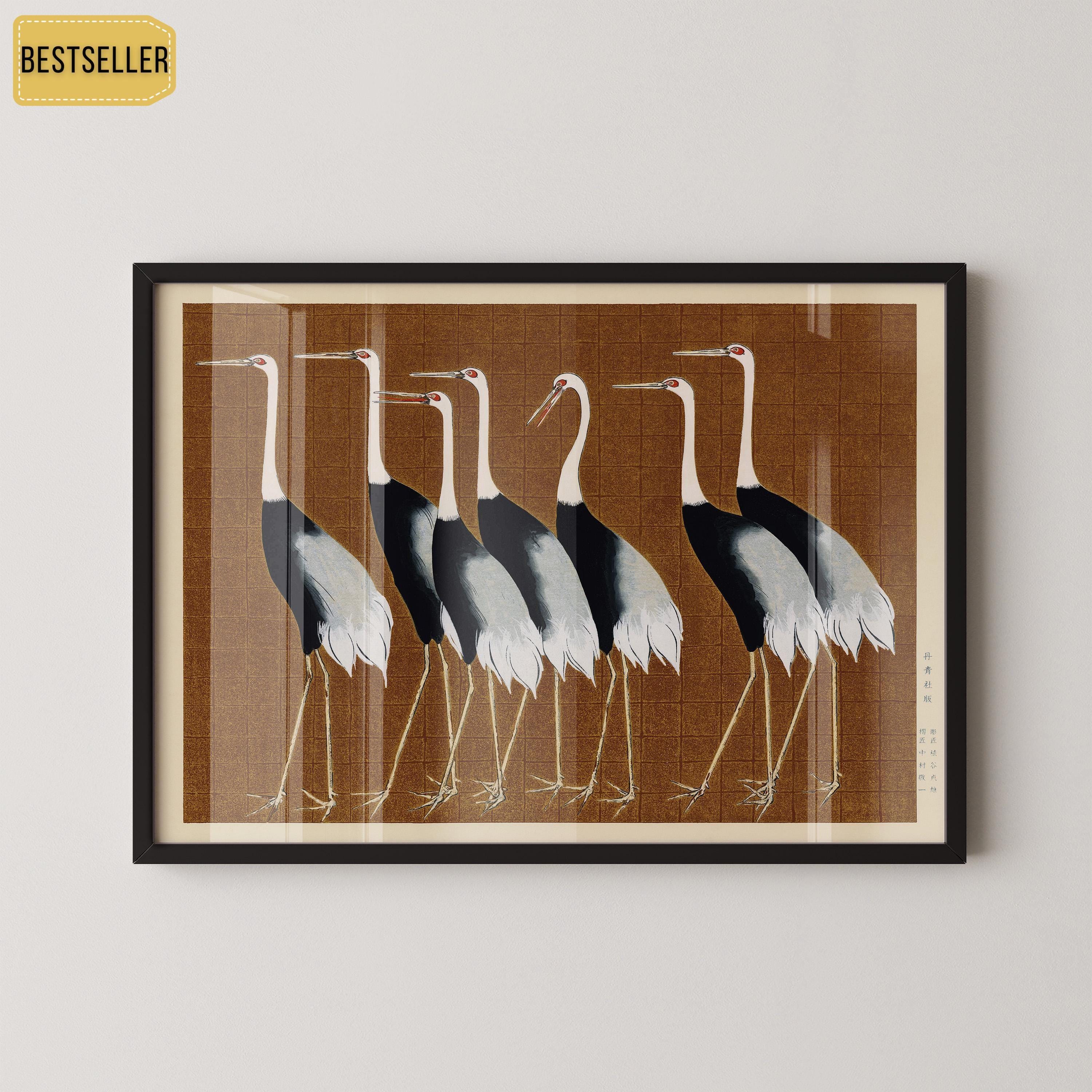 Ogata Korin - Cranes | PRINT | Our Bestselling Vintage Japanese Art in Brown