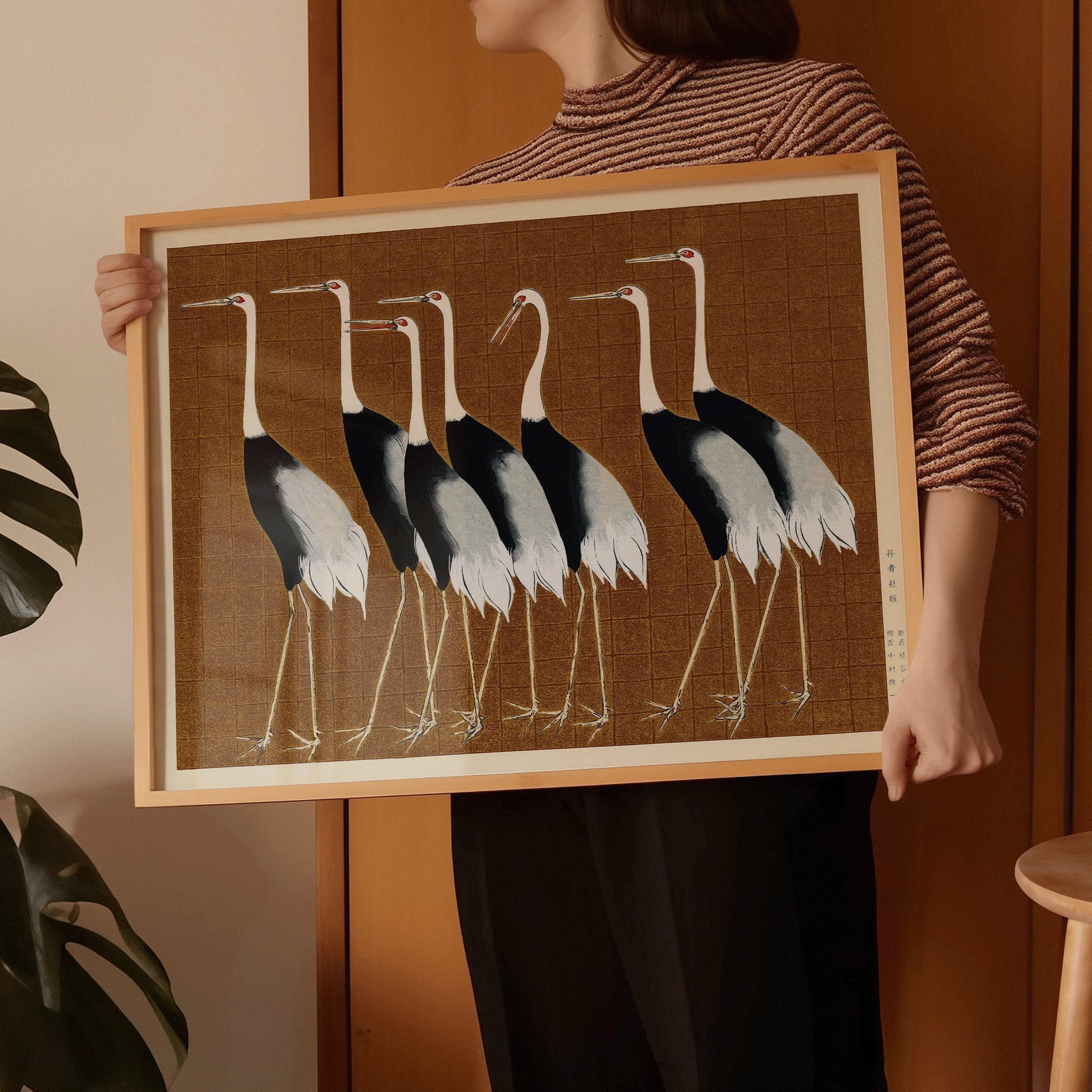 Ogata Korin - Cranes | PRINT | Our Bestselling Vintage Japanese Art in Brown