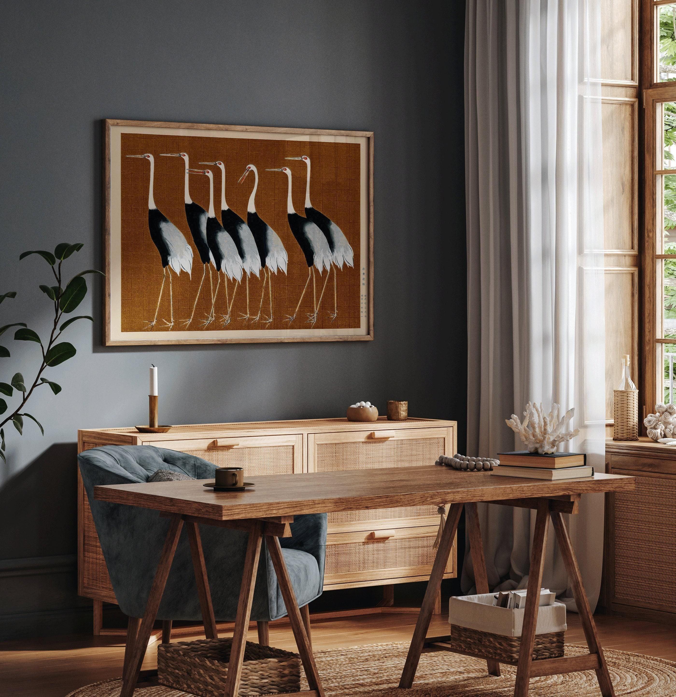 Ogata Korin - Cranes | PRINT | Our Bestselling Vintage Japanese Art in Brown