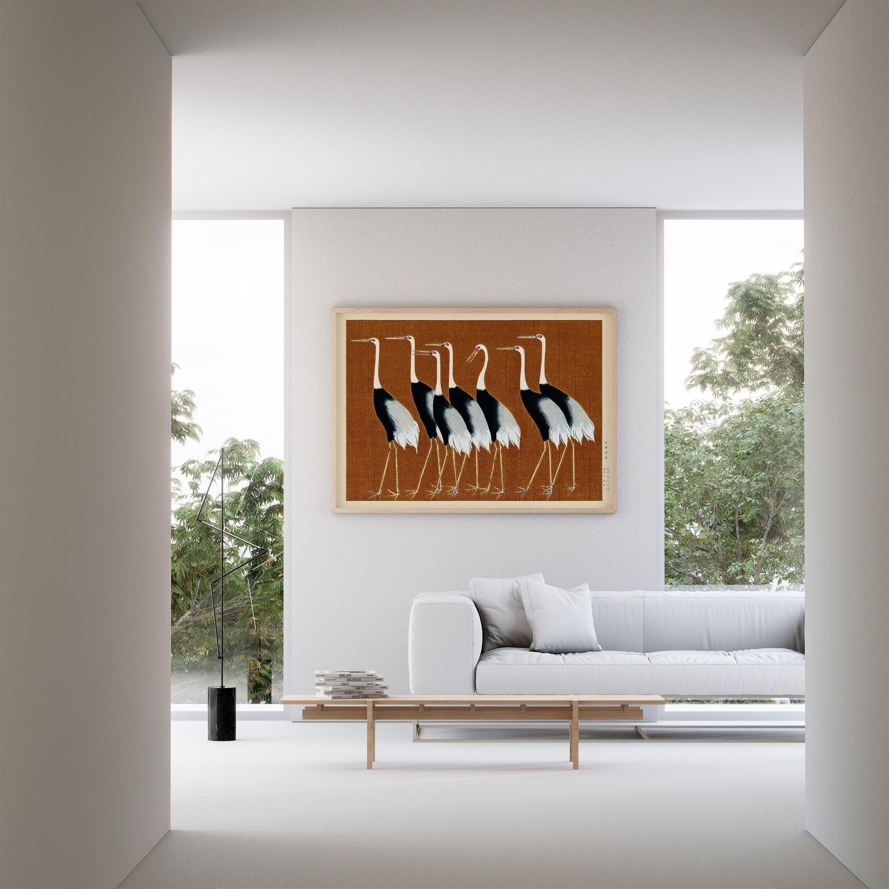 Ogata Korin - Cranes | PRINT | Our Bestselling Vintage Japanese Art in Brown