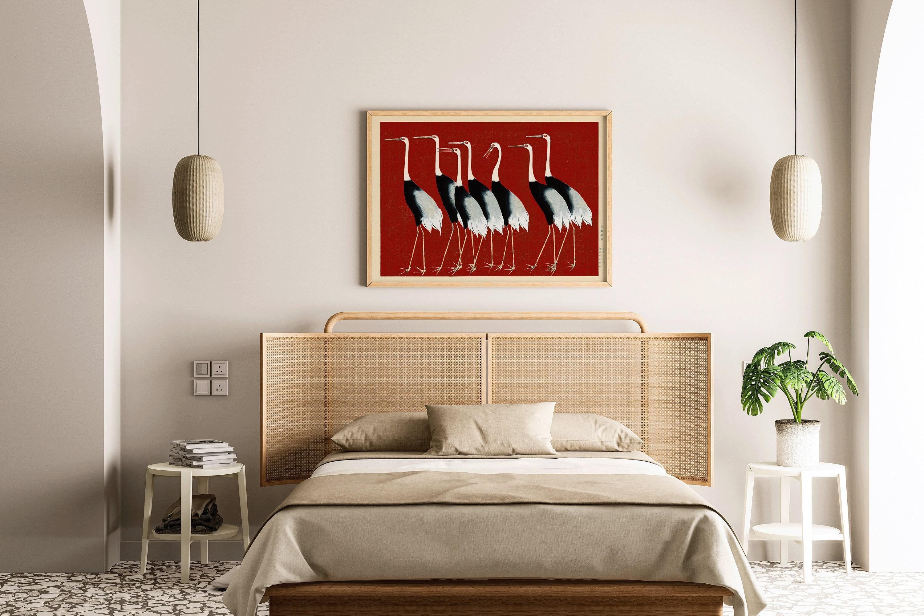 Ogata Korin - Cranes | PRINT | Vintage Japanese Art in Red