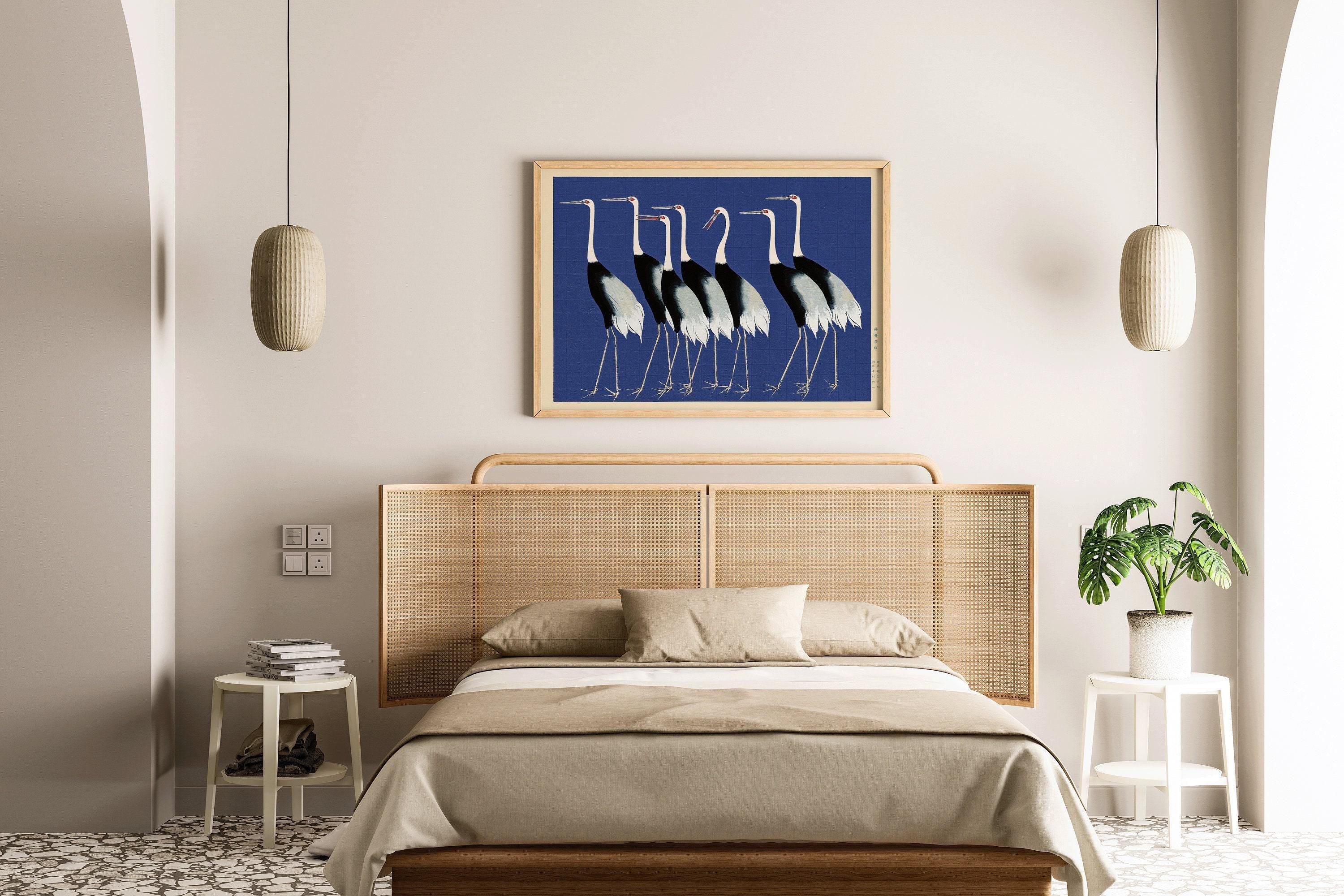 Ogata Korin's Cranes | PRINT | A Stunning Blue Version of Our Famous Cranes Print | Japanese Woodblock Art available framed - 9ArtPrints