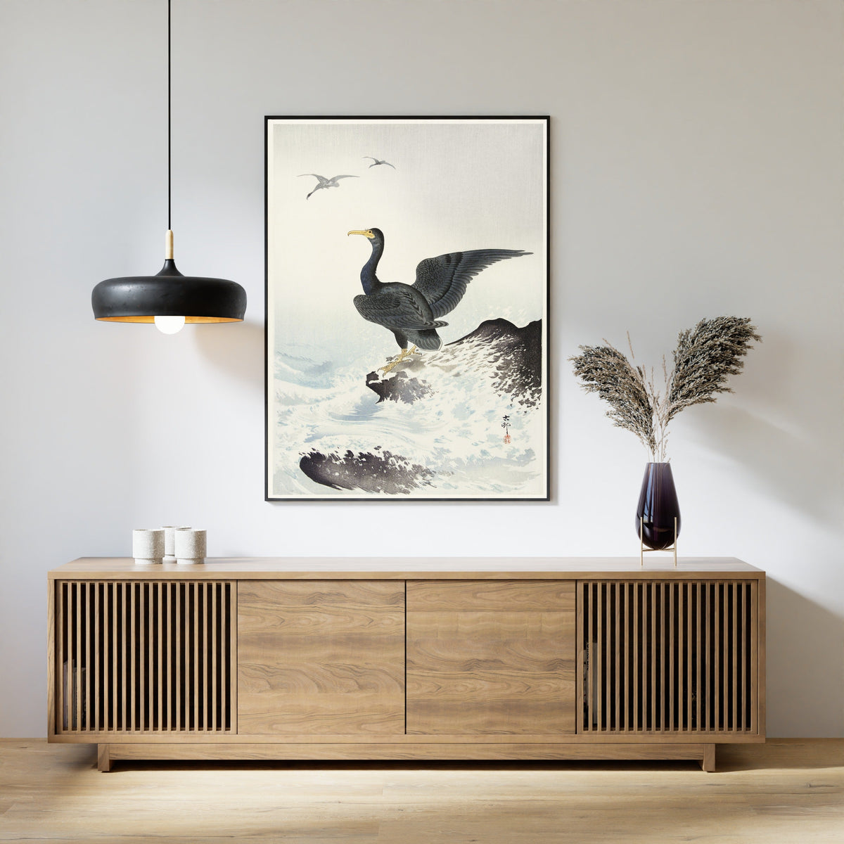 Ohara Koson — Cormorant on a Rock | Japanese Bird & Flower Woodblock Print - 9ArtPrints