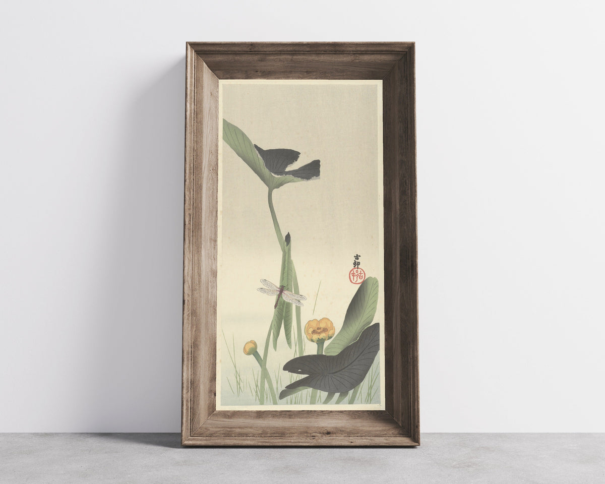 Ohara Koson — Dragonfly and Lotus | Japanese Bird & Flower Woodblock Print - 9ArtPrints