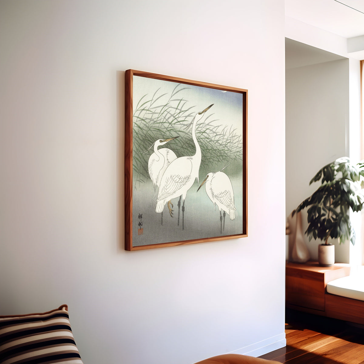 Ohara Koson — Herons in Shallow Water | Japanese Bird & Flower Woodblock Print - 9ArtPrints