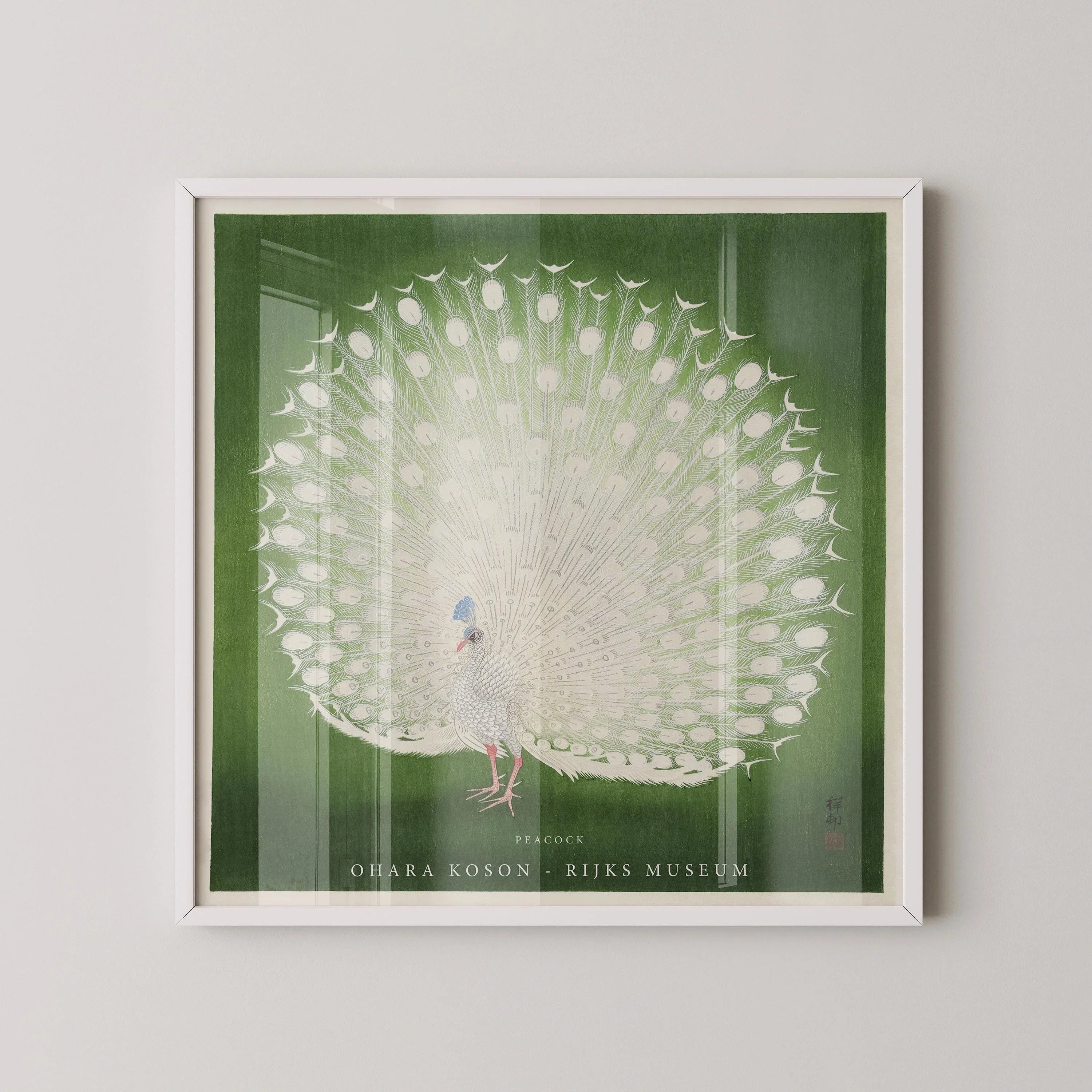 Ohara Koson - Peacock | PRINT | Our Customer Favourite Vintage Japanese Print in Green (available handframed) 1x1 - 9ArtPrints