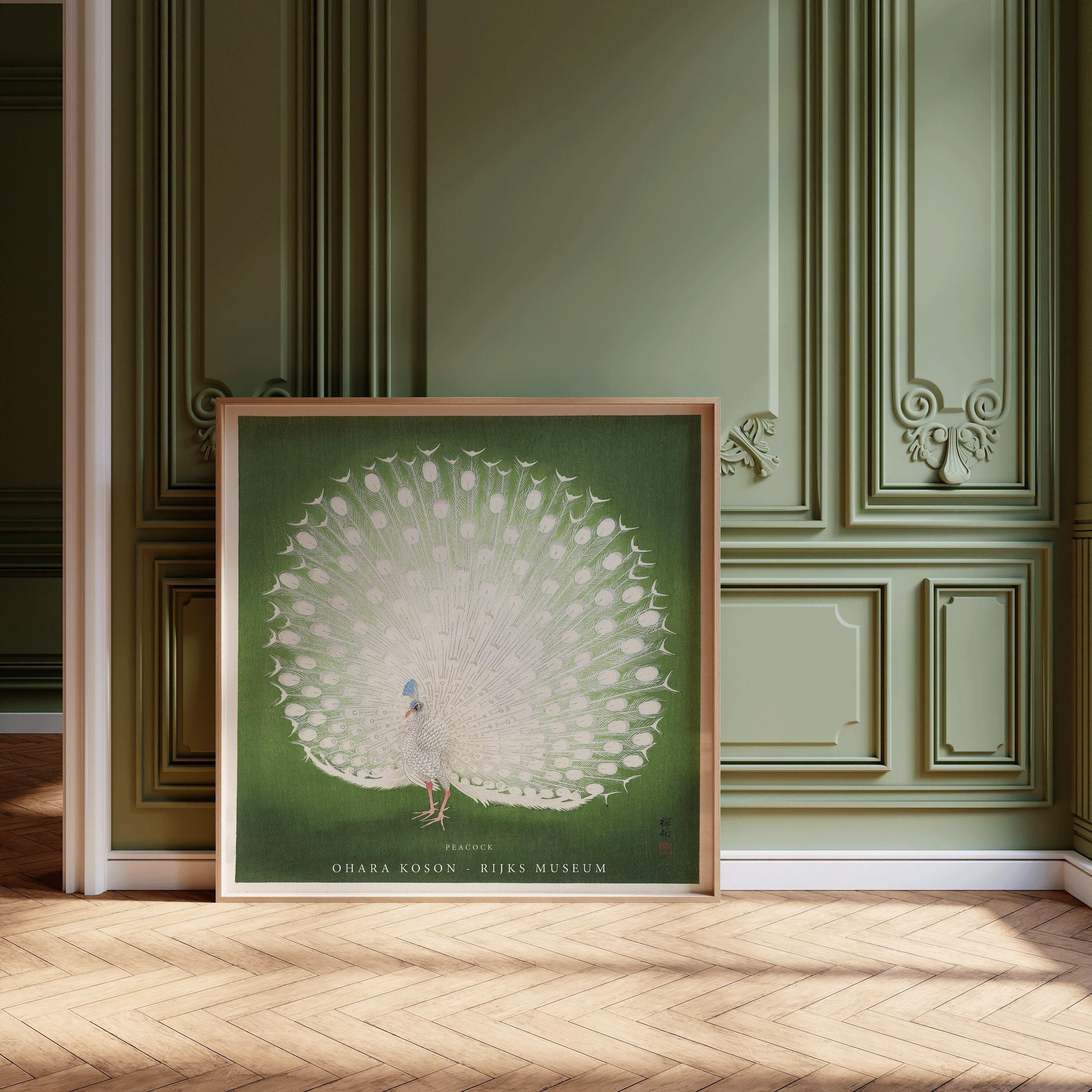 Ohara Koson - Peacock | PRINT | Our Customer Favourite Vintage Japanese Print in Green (available handframed) 1x1 - 9ArtPrints