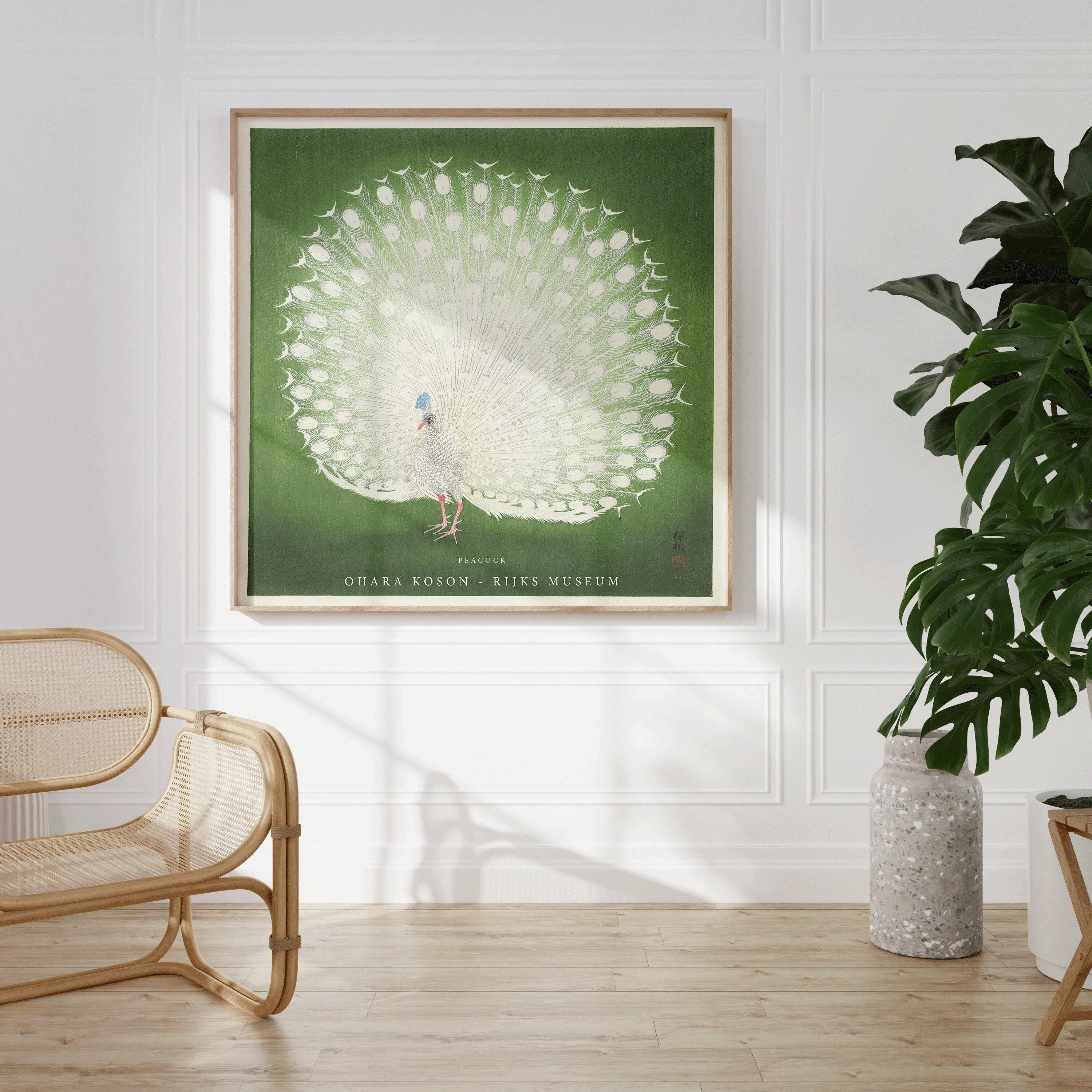 Ohara Koson - Peacock | PRINT | Our Customer Favourite Vintage Japanese Print in Green (available handframed) 1x1 - 9ArtPrints