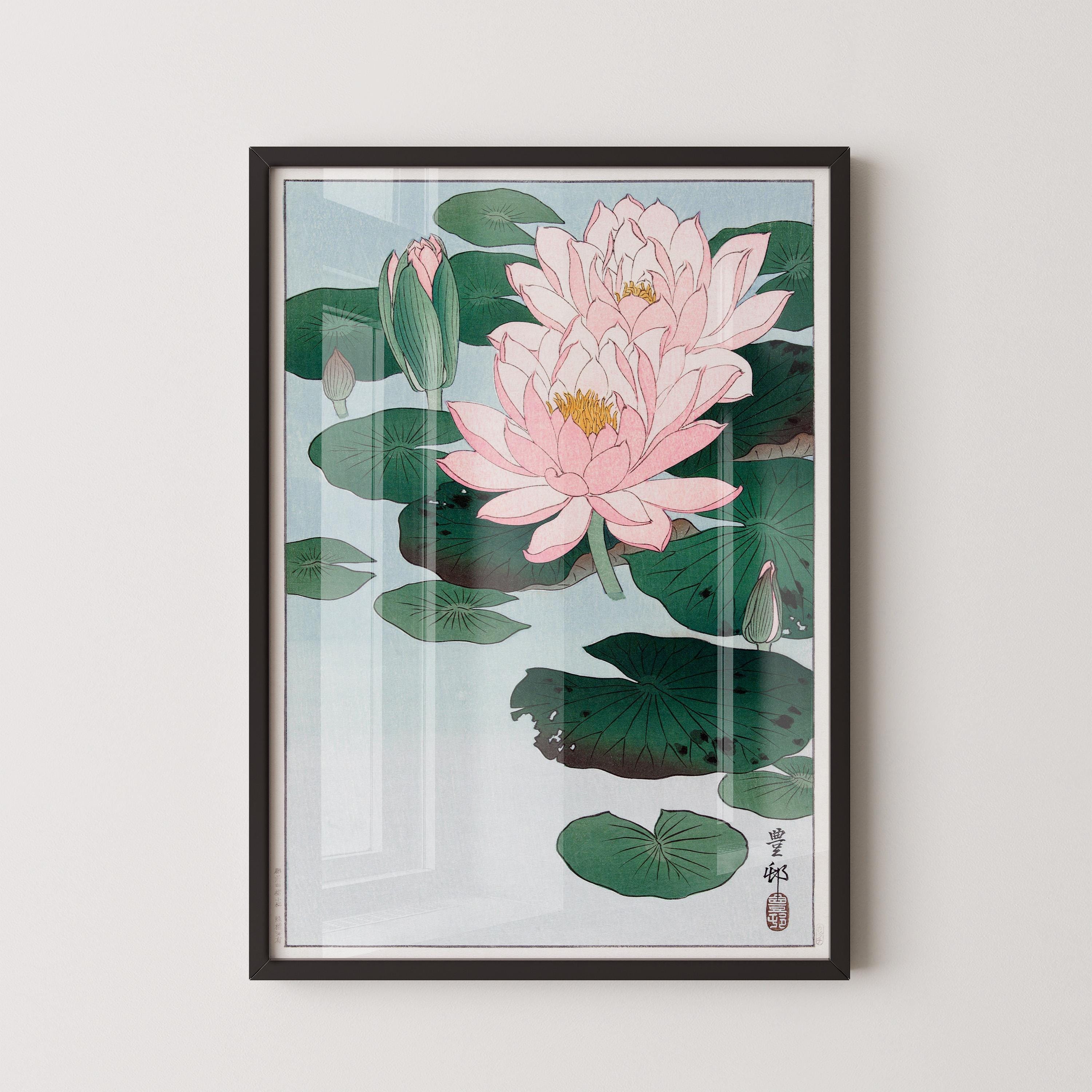 Ohara Koson - Waterlillies | PRINT | Vintage Japanese Shin - Hanga Kachō - E Botanical Art