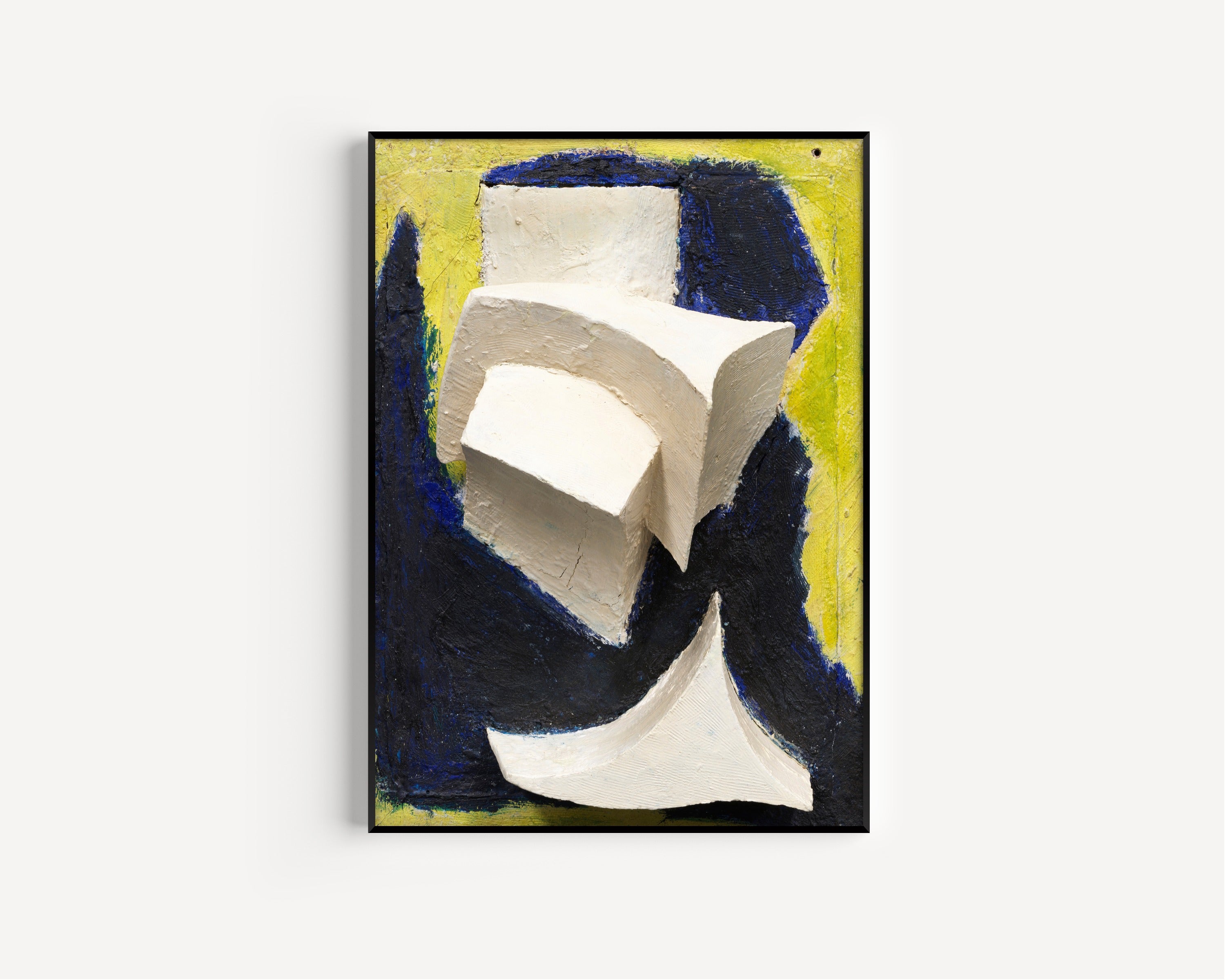 Kurt Schwitters — Ohne Titel (Bewegtes Weiss auf Blau und Gelb) | Fine Art Print