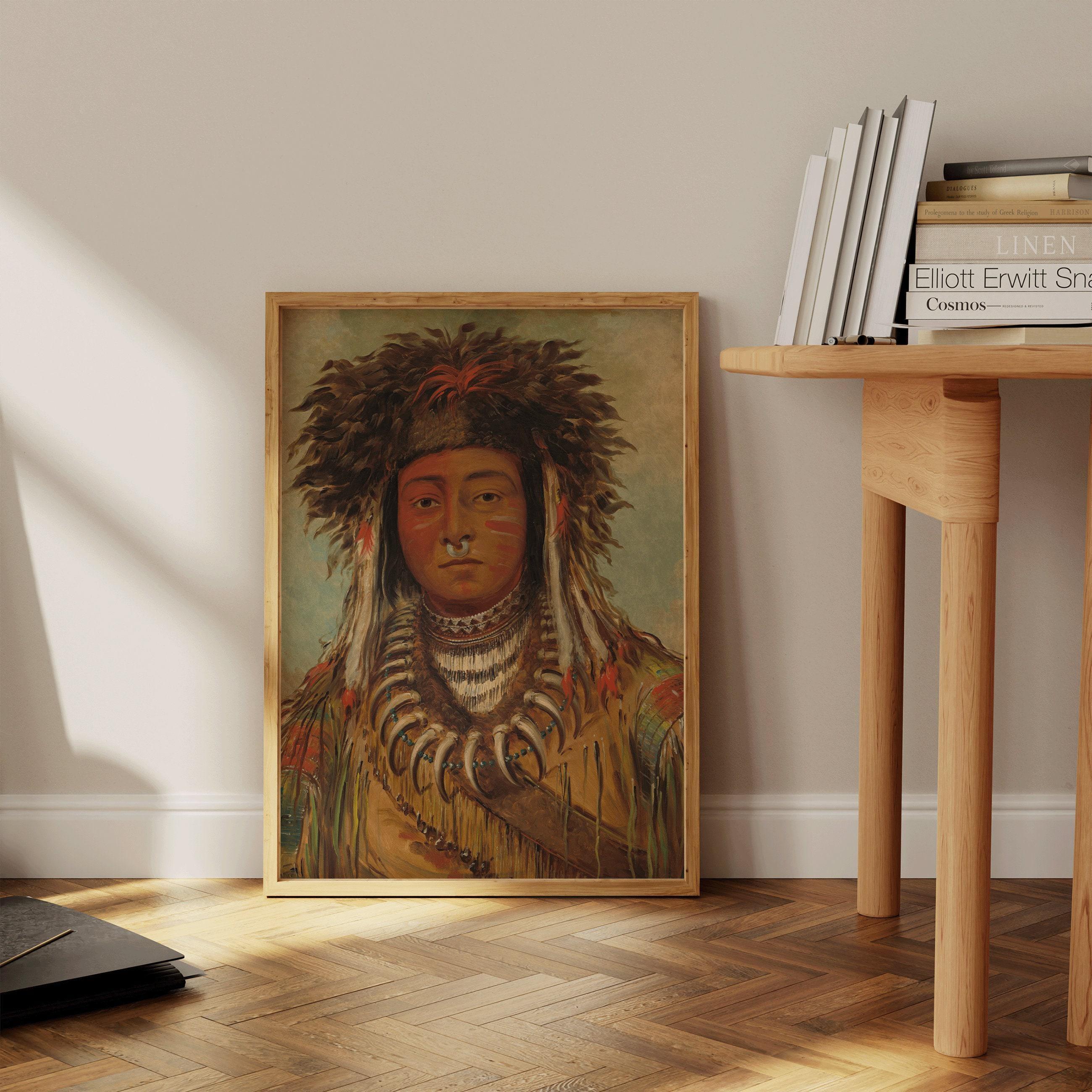 Ojibway Boy Chief Art Print: George Catlin Native American Portrait - 9ArtPrints