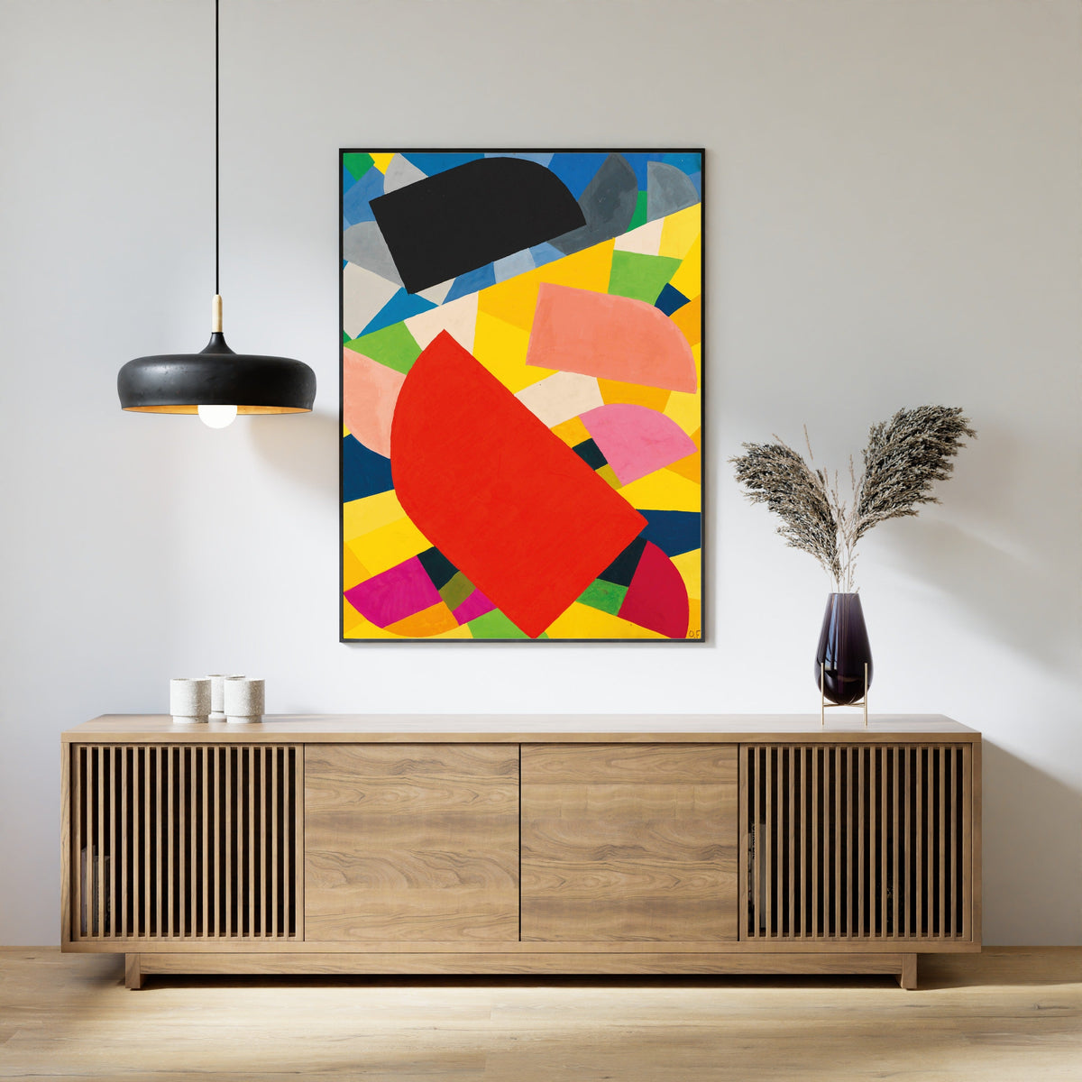 Otto Freundlich — Komposition (1936) | Red, Pink & Yellow Abstract Mosaic Fine Art Print - 9ArtPrints