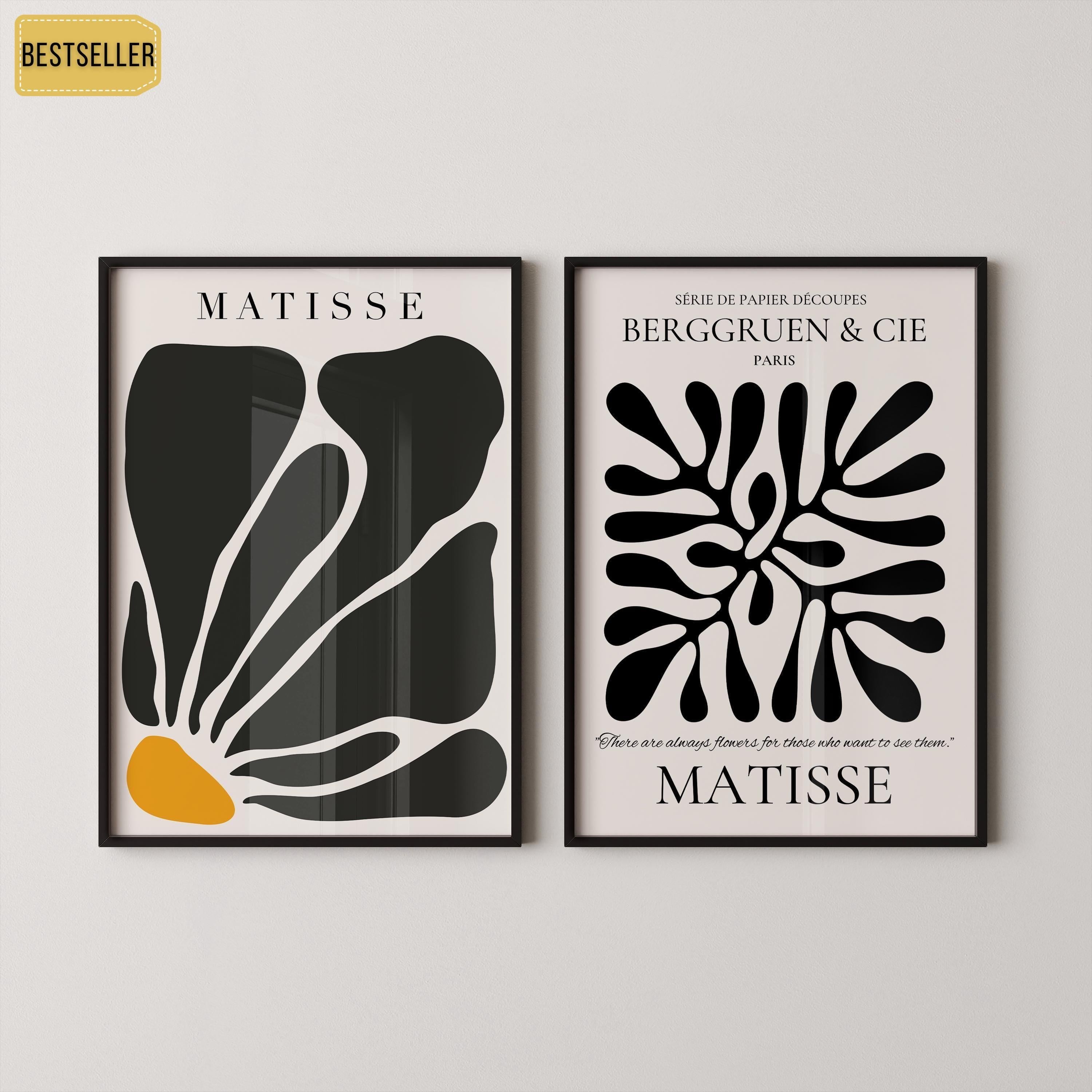 Our Strikingly Gorgeous Matisse Set | | STATEMENT DUO Mid - Century Art | Customer Favorite and available framed - 9ArtPrints