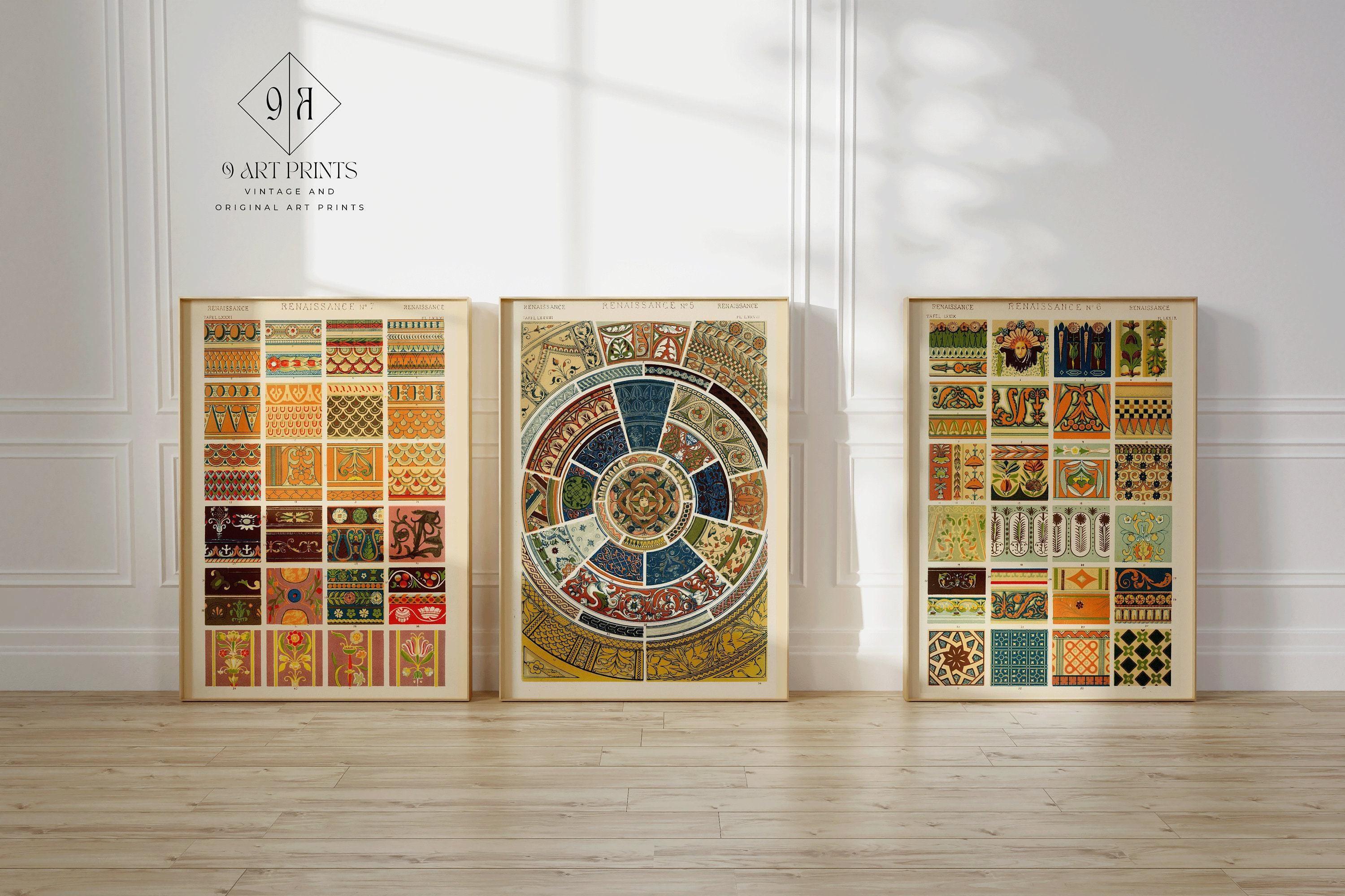 Owen Jones | STATEMENT TRIO | Vintage Pattern Art Available framed or unframed - 9ArtPrints