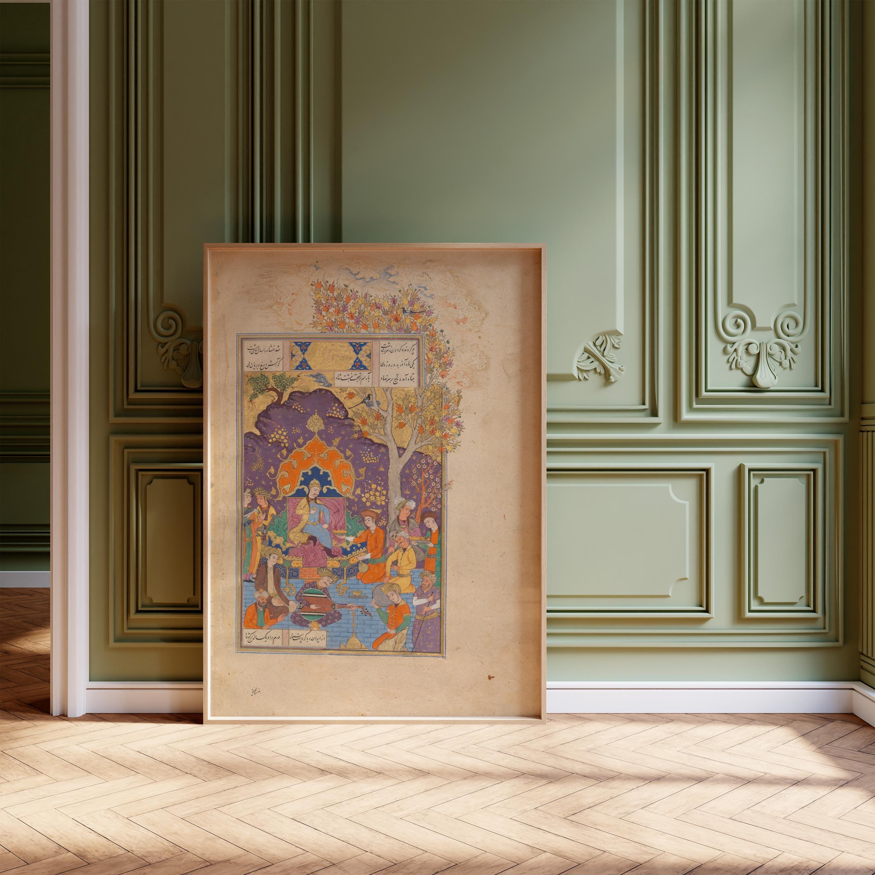 Page from Shahnama by Firdausi – Persian Miniature Art of Astonishing Detail and Beauty | PRINT (Framed & Unframed Available) - 9ArtPrints