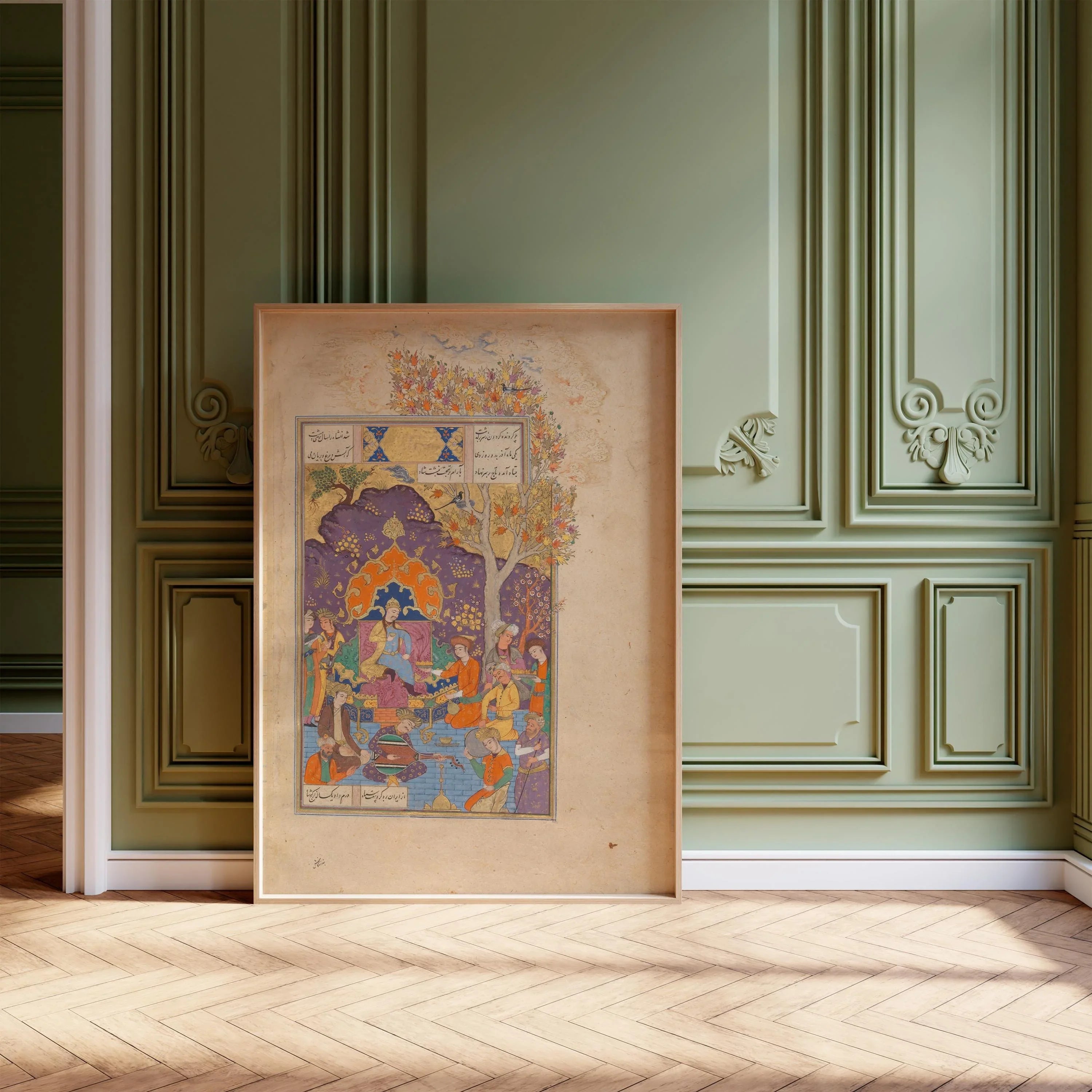 Page from Shahnama by Firdausi – Persian Miniature Art of Astonishing Detail and Beauty | PRINT (Framed & Unframed Available) - 9ArtPrints