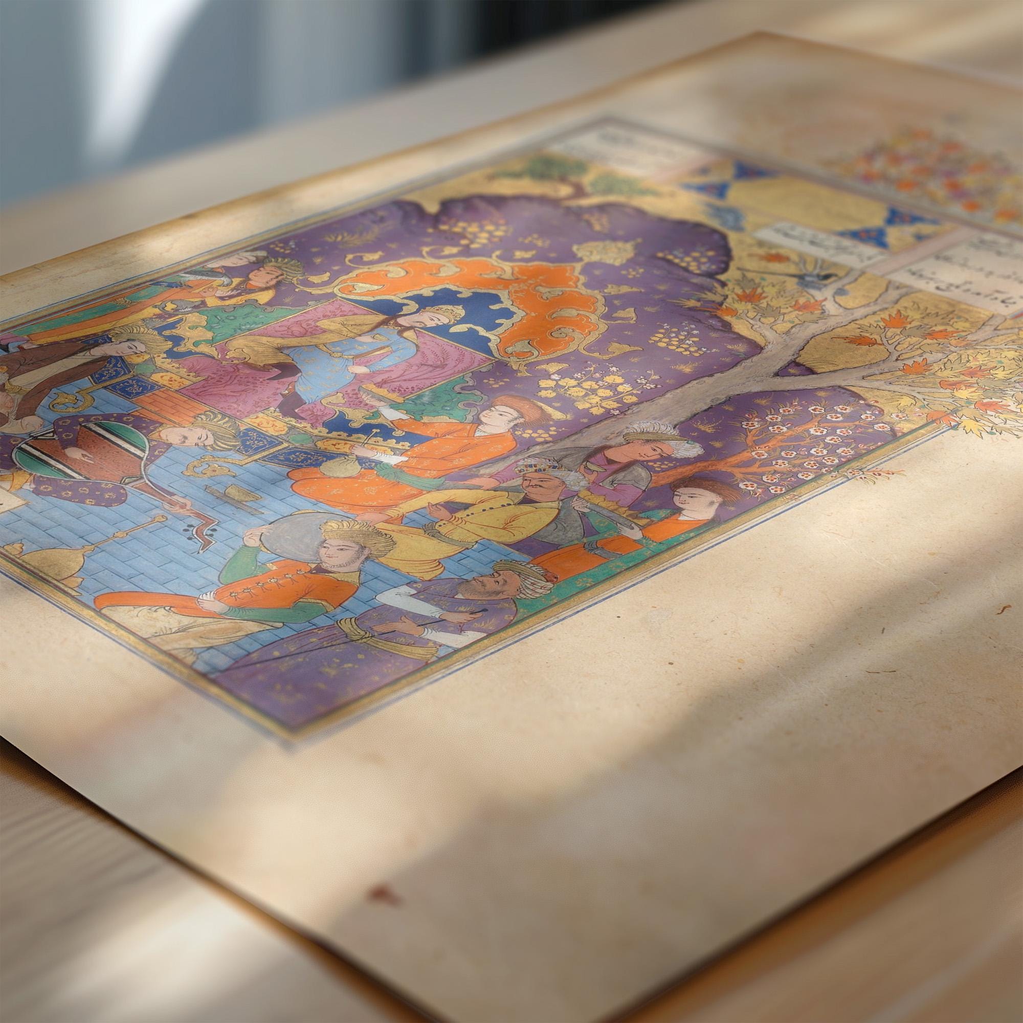 Page from Shahnama by Firdausi – Persian Miniature Art of Astonishing Detail and Beauty | PRINT (Framed & Unframed Available) - 9ArtPrints