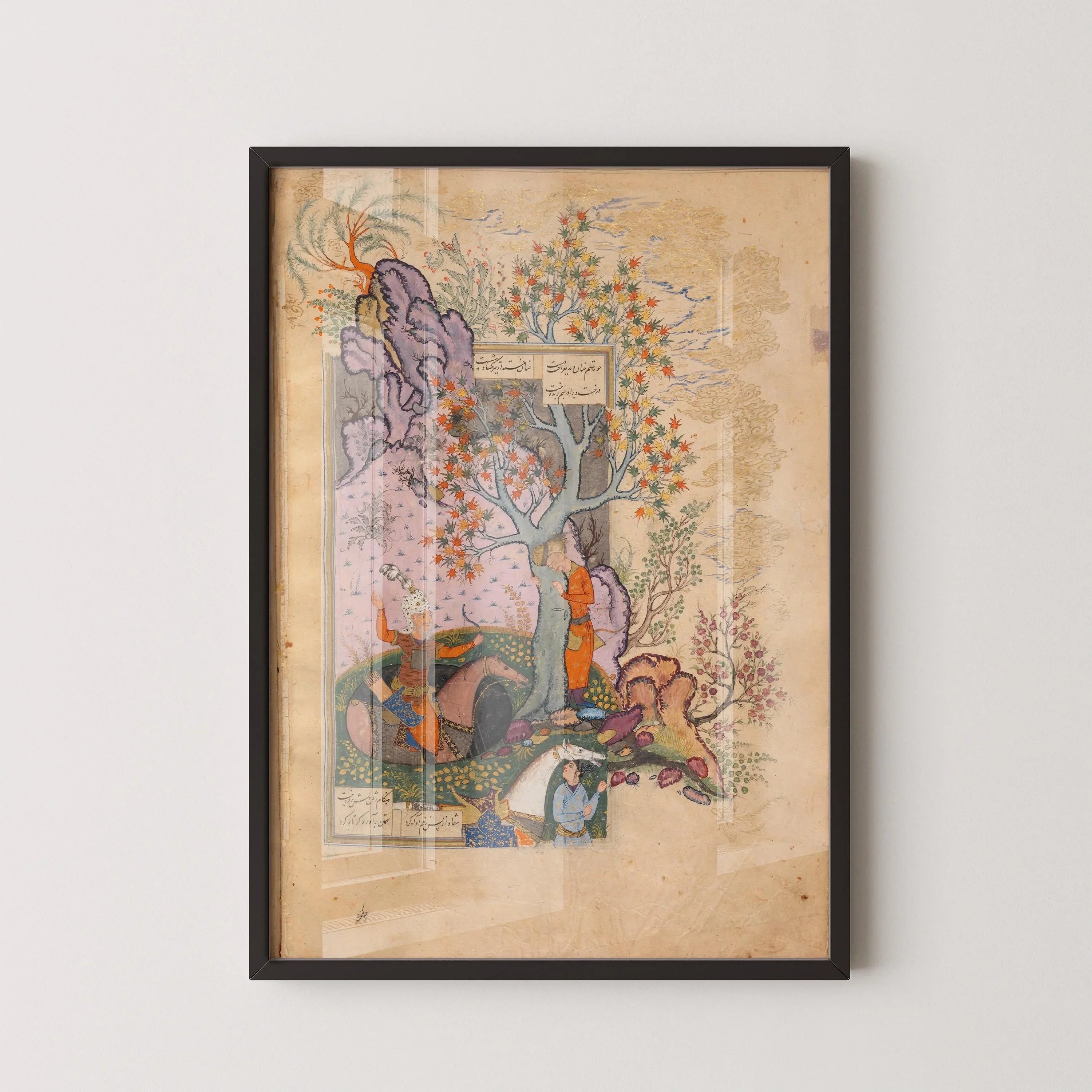 Page from Shahnama by Firdausi – Persian Miniature Art of Astonishing Intricacy and Beauty | PRINT (Framed Available) - 9ArtPrints