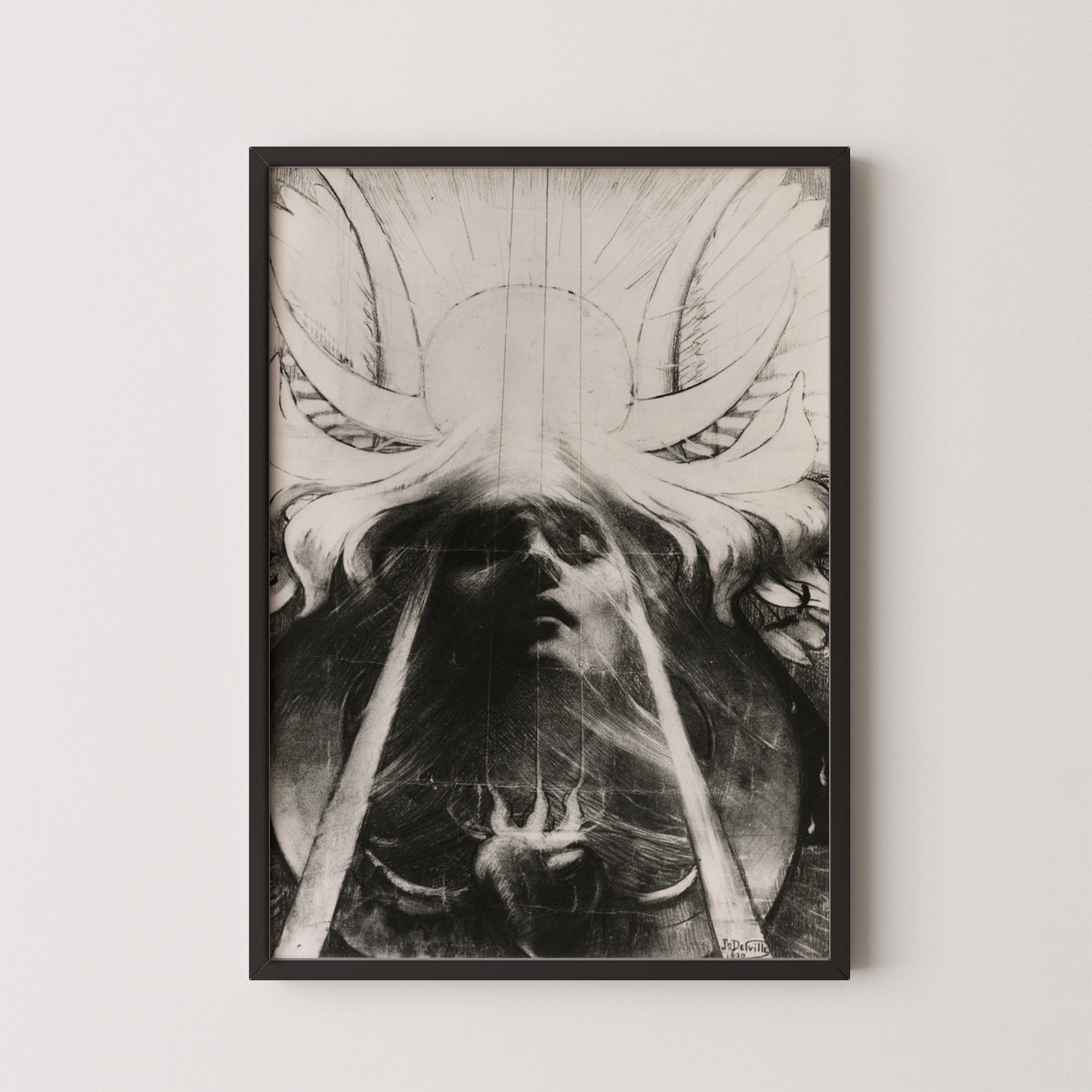 Parsifal - Jean Delville | An Incredible Symbolist Masterpiece | Gorgeous Sketch Art Giclee Print Framed or Unframed - 9ArtPrints