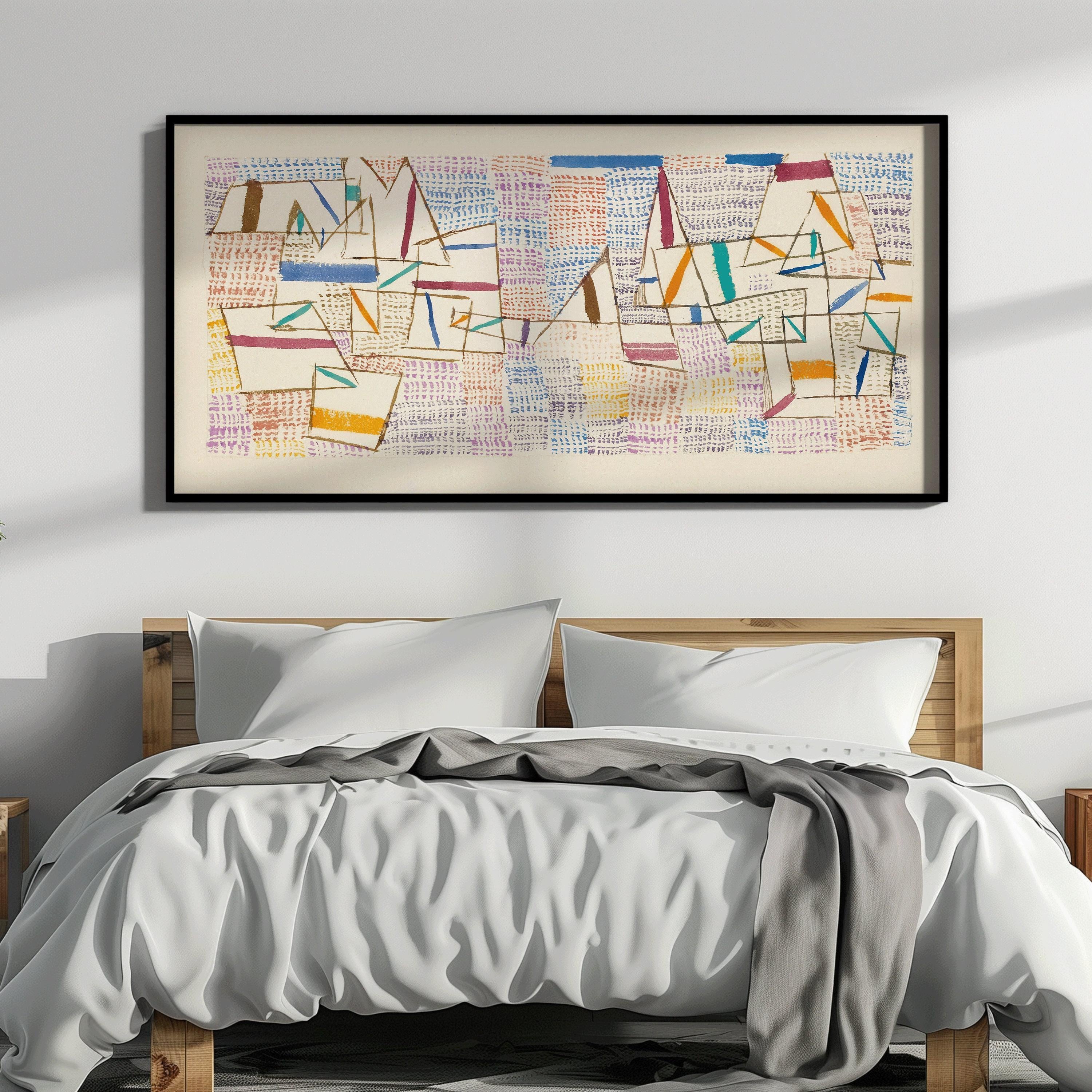Paul Klee - A Cote de Provence | Our Most Striking, Bestselling Modern Abstract Wide Panoramic Art (available handframed or unframed) 2x1 - 9ArtPrints