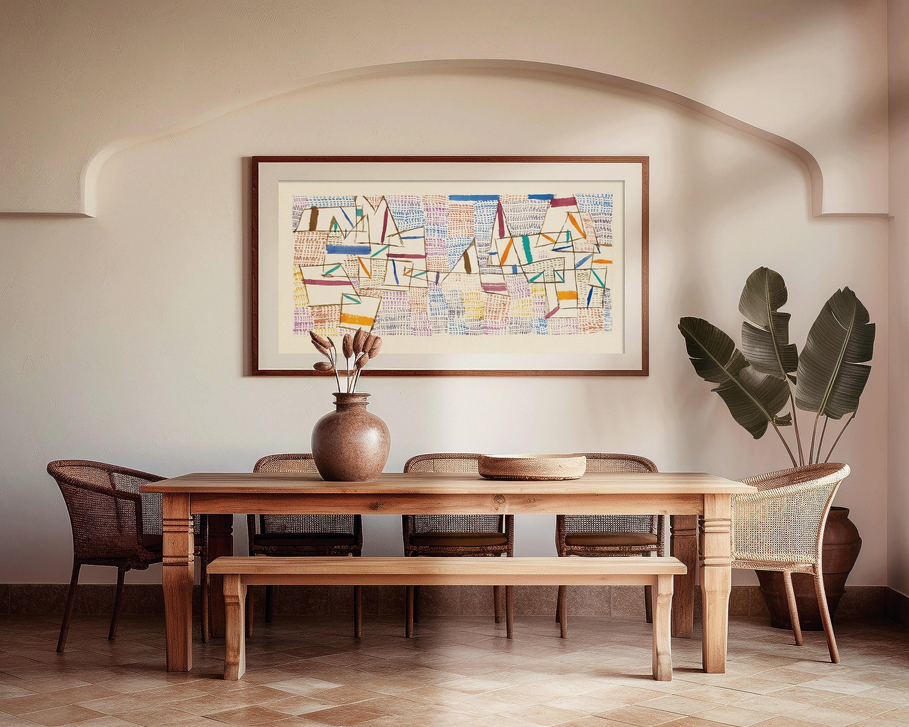 Paul Klee - A Cote de Provence | Our Most Striking, Bestselling Modern Abstract Wide Panoramic Art (available handframed or unframed) 2x1 - 9ArtPrints