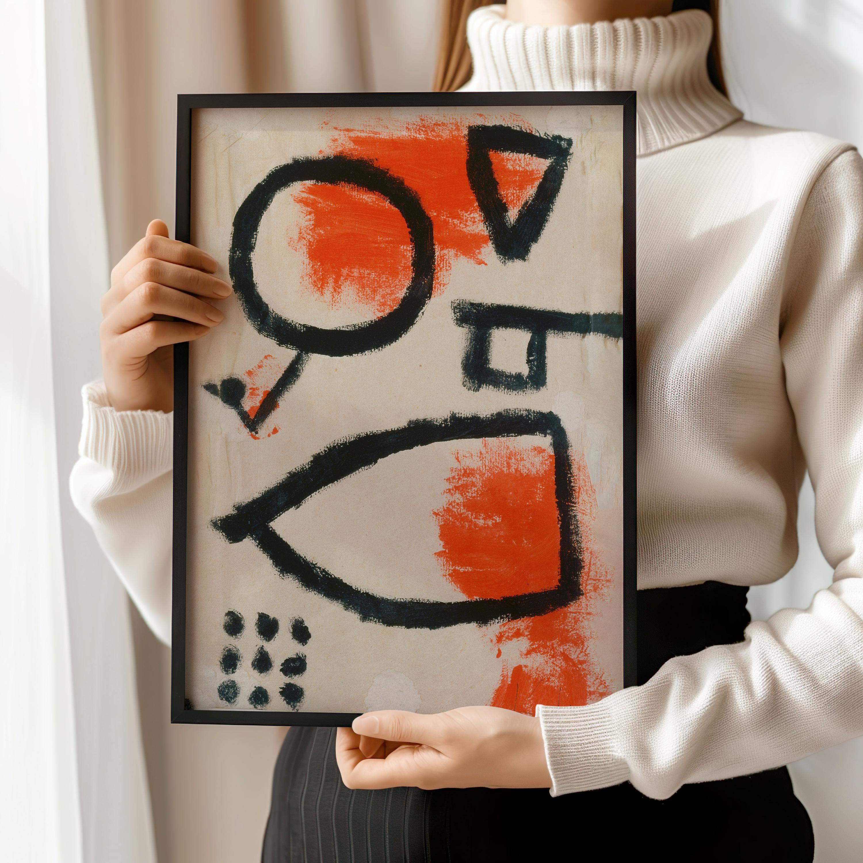 Paul Klee - Alea Jacta | Striking Minimalist Abstract Art in Black, White and Red