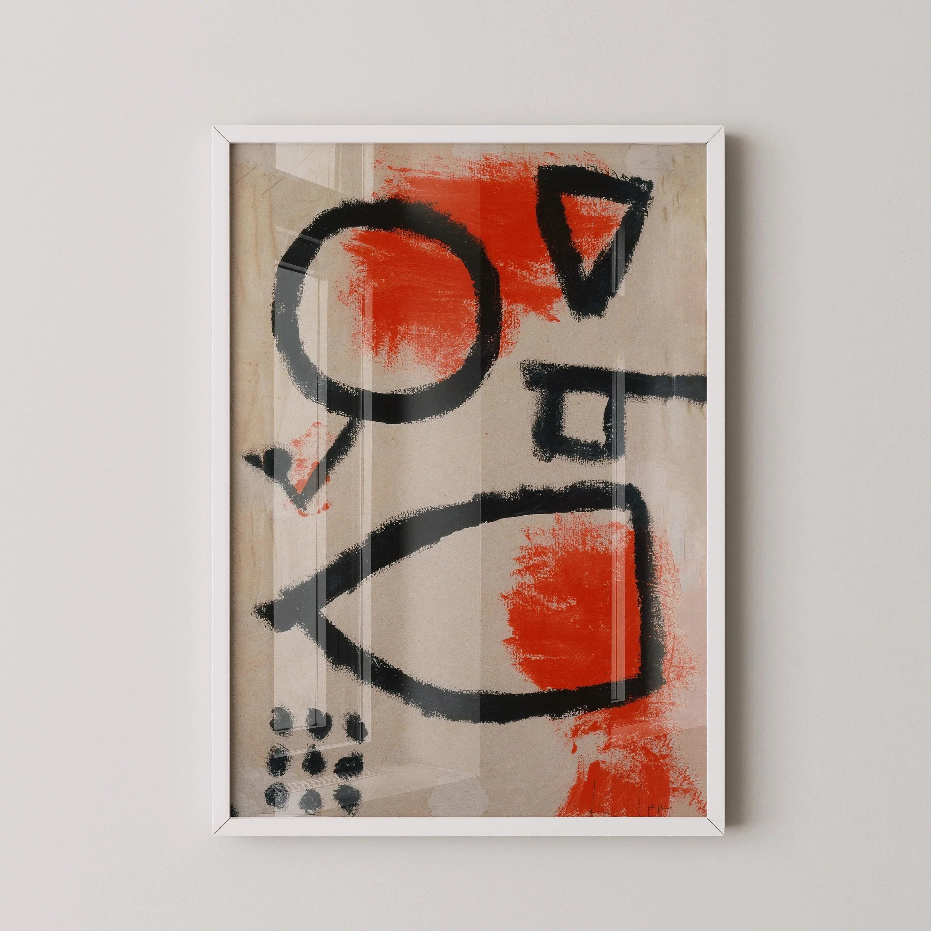 Paul Klee - Alea Jacta | Striking Minimalist Abstract Art in Black, White and Red