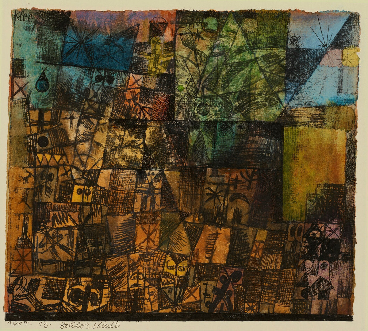 Paul Klee - City of Graves Art Print: Mid-Century Modern Giclee - 9ArtPrints