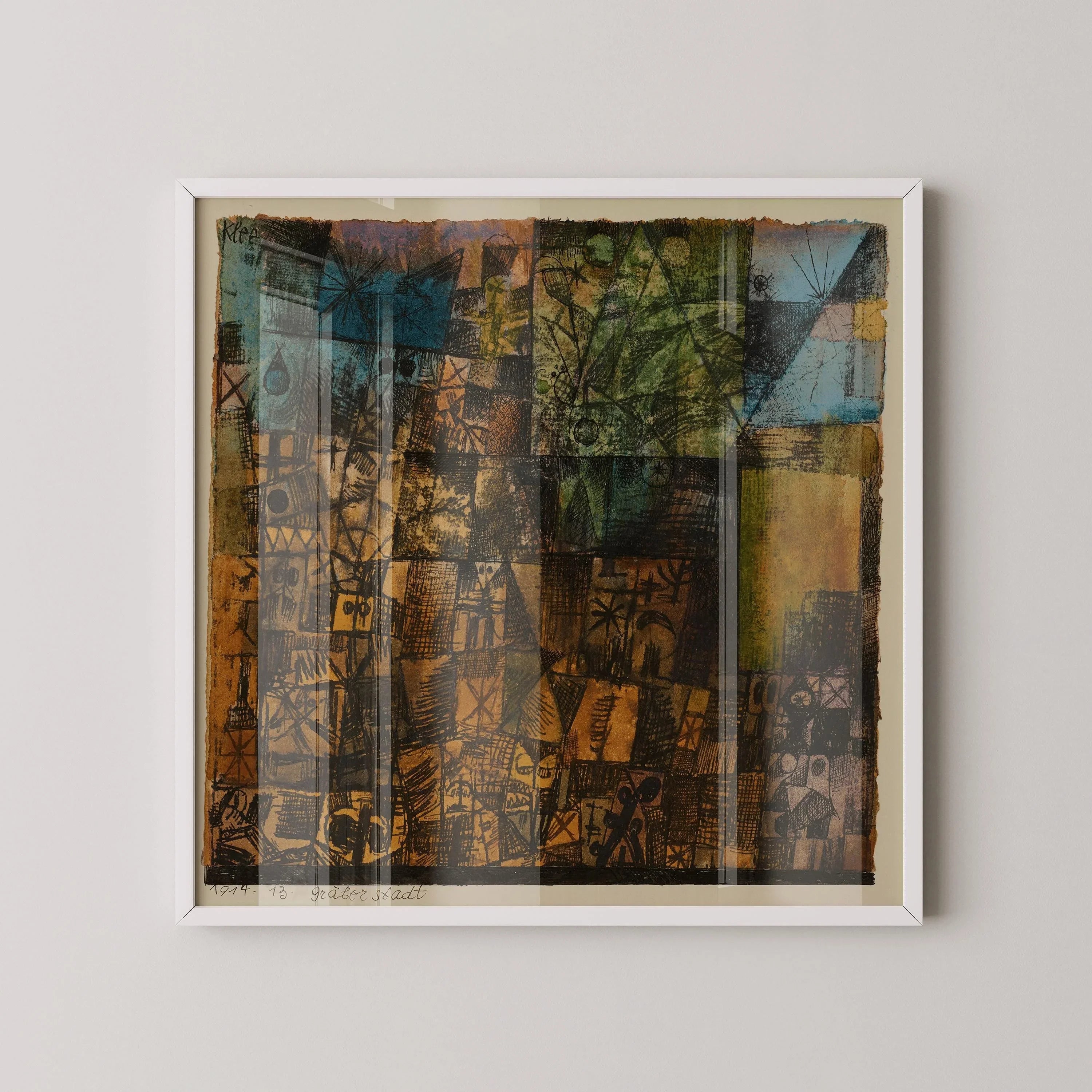 Paul Klee - City of Graves | Vintage Mid - century Modern Abstract Art Print (available handframed or unframed) 1x1 - 9ArtPrints