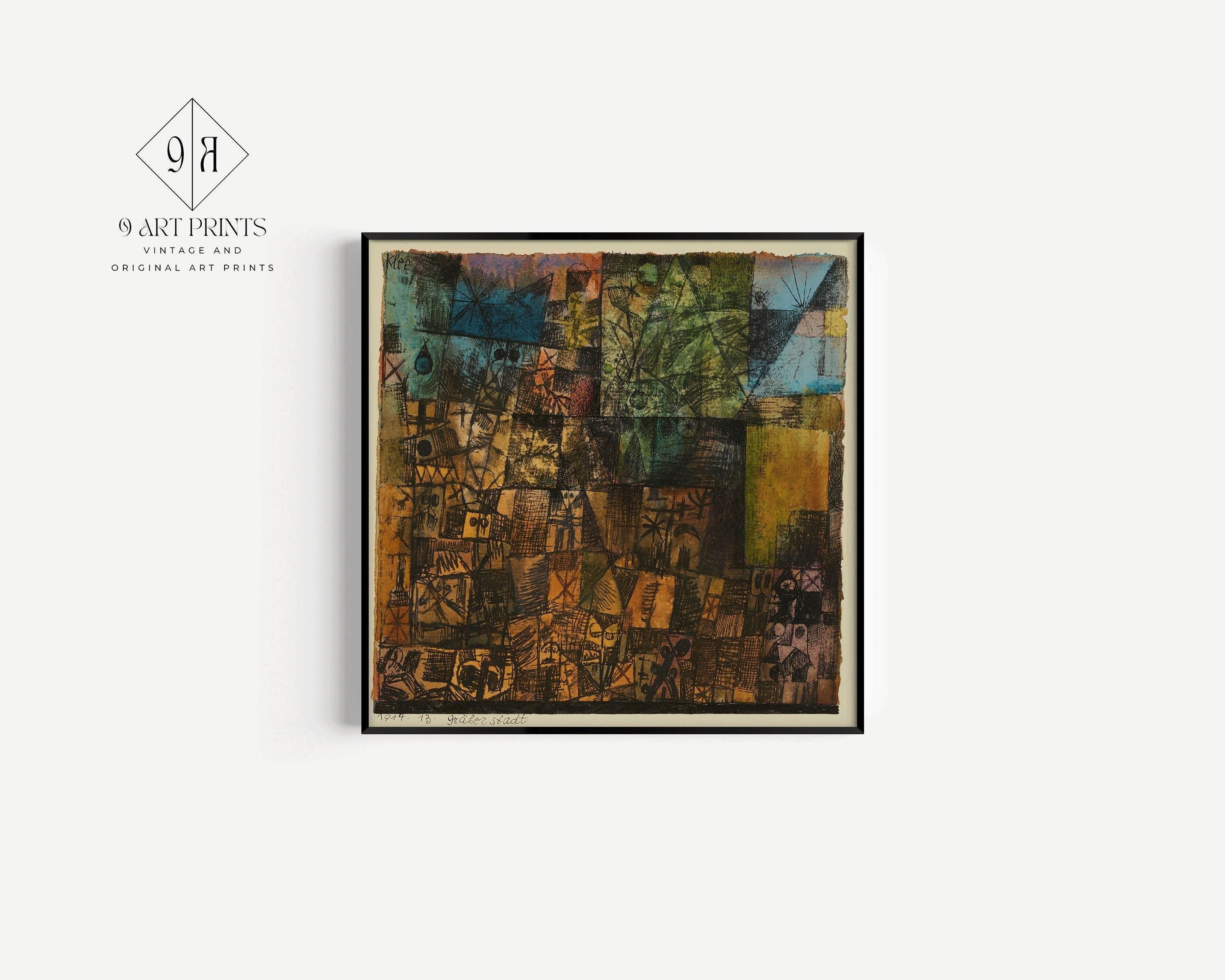 Paul Klee - City of Graves | Vintage Mid - century Modern Abstract Art Print (available handframed or unframed) 1x1 - 9ArtPrints