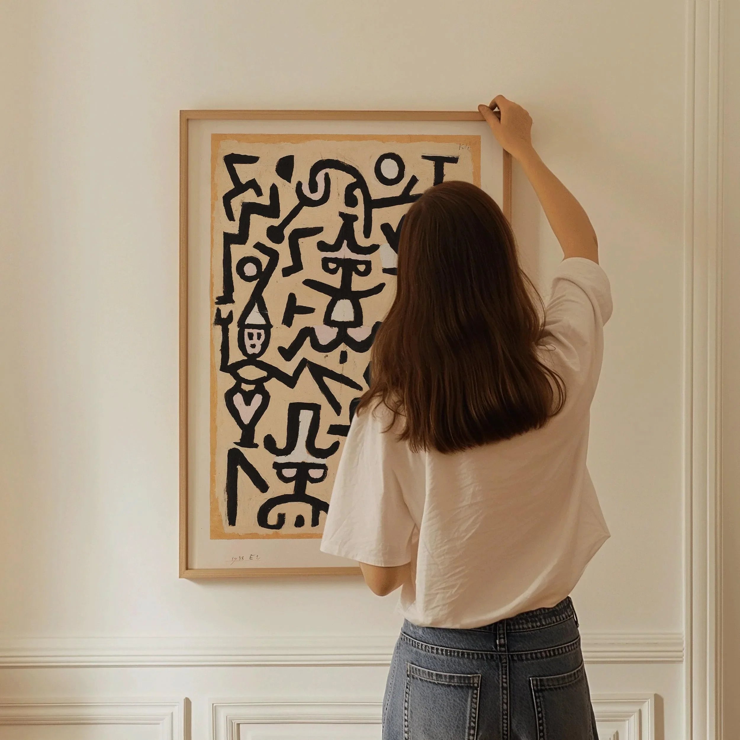 Paul Klee - Comedian's Handbill | Neutral Beige Modern Abstract Art (available handframed or unframed) - 9ArtPrints