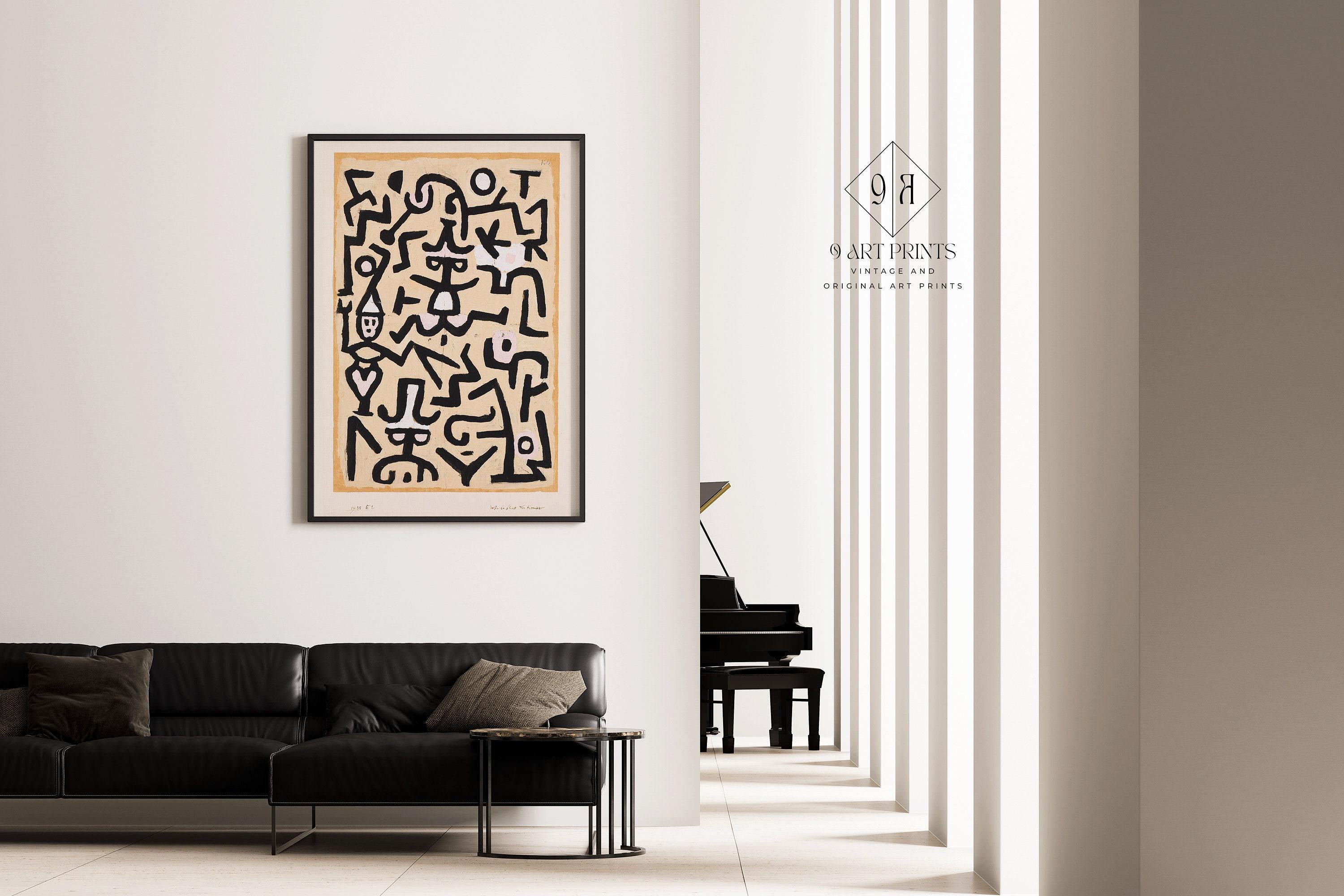 Paul Klee - Comedian's Handbill | Neutral Beige Modern Abstract Art