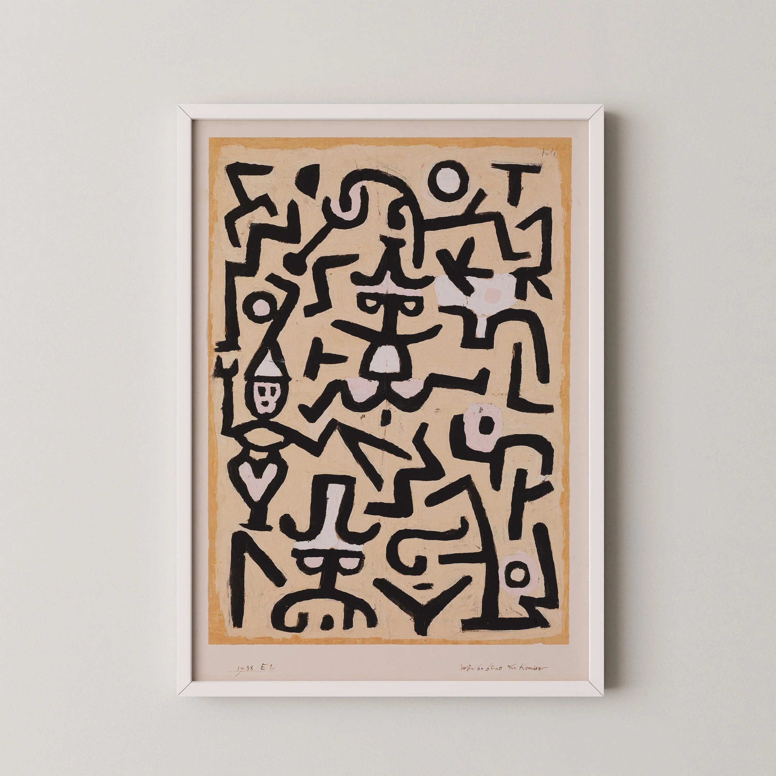 Paul Klee - Comedian's Handbill | Neutral Beige Modern Abstract Art