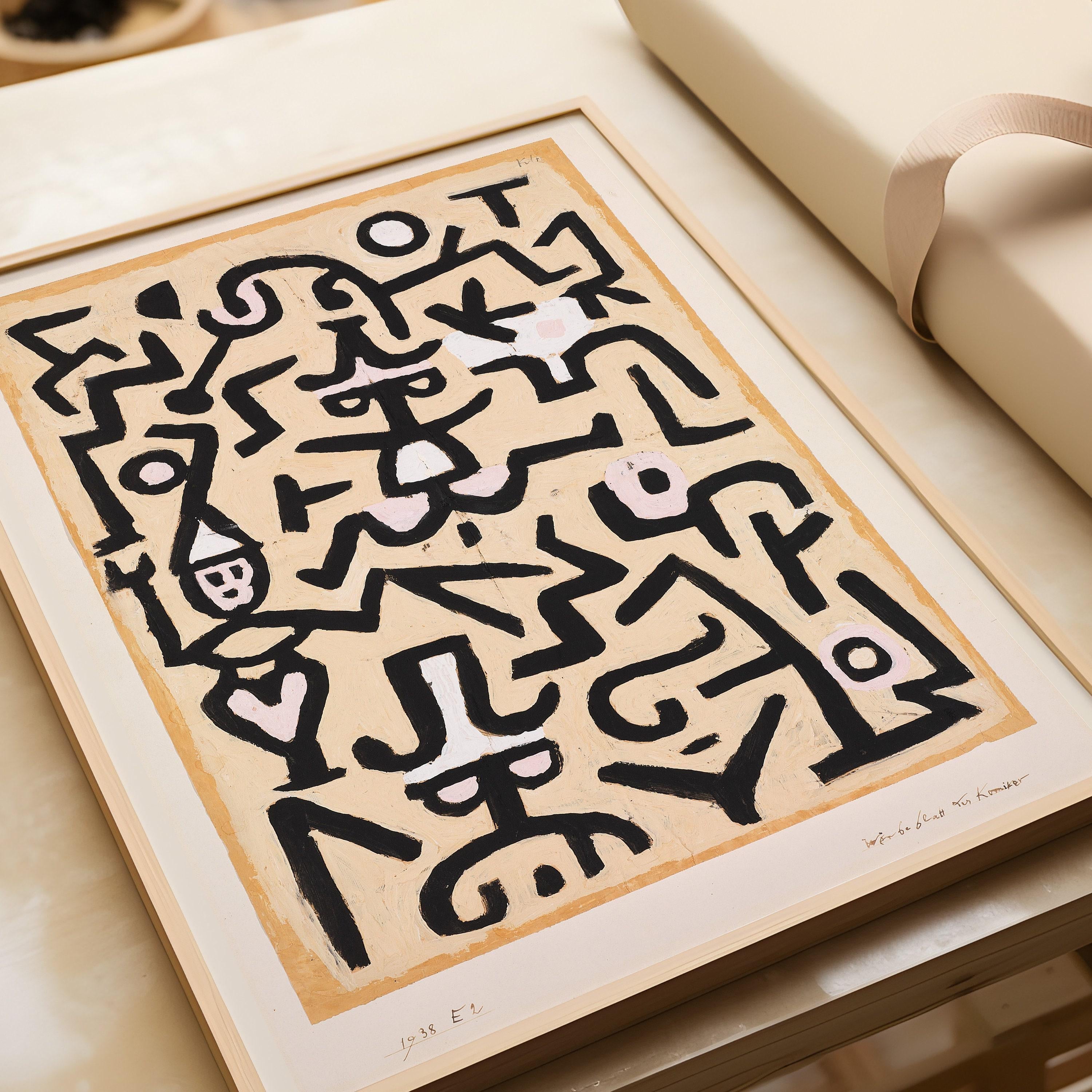 Paul Klee - Comedian's Handbill | Neutral Beige Modern Abstract Art