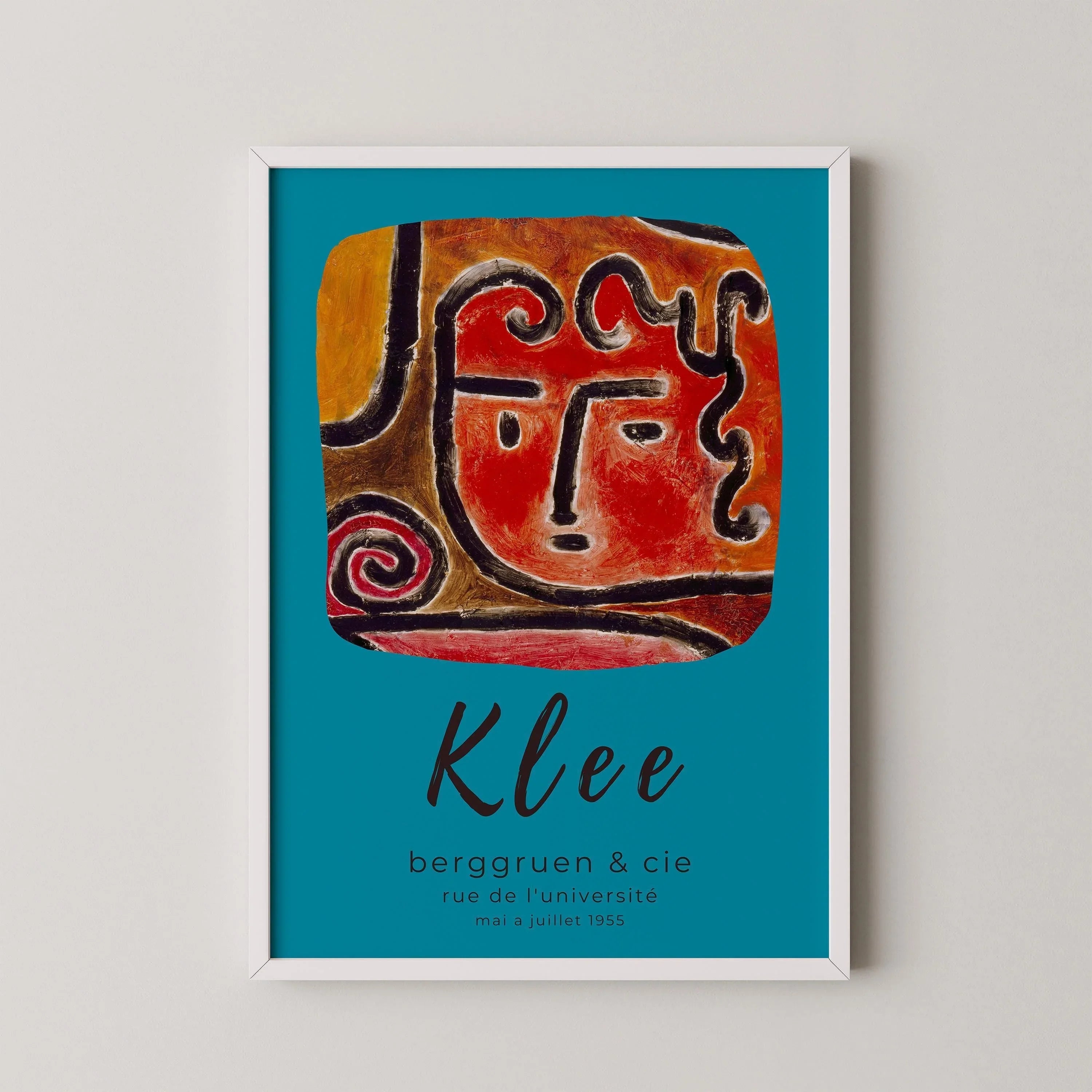 Paul Klee - Hot Blooded Girl | Modern Art Exhibition Poster in Orange and Blue