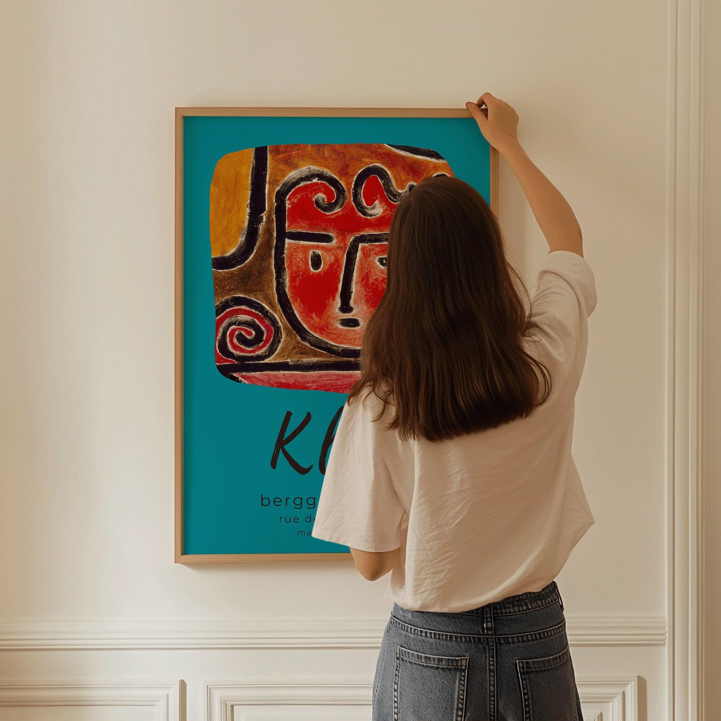 Paul Klee - Hot Blooded Girl | Modern Art Exhibition Poster in Orange and Blue