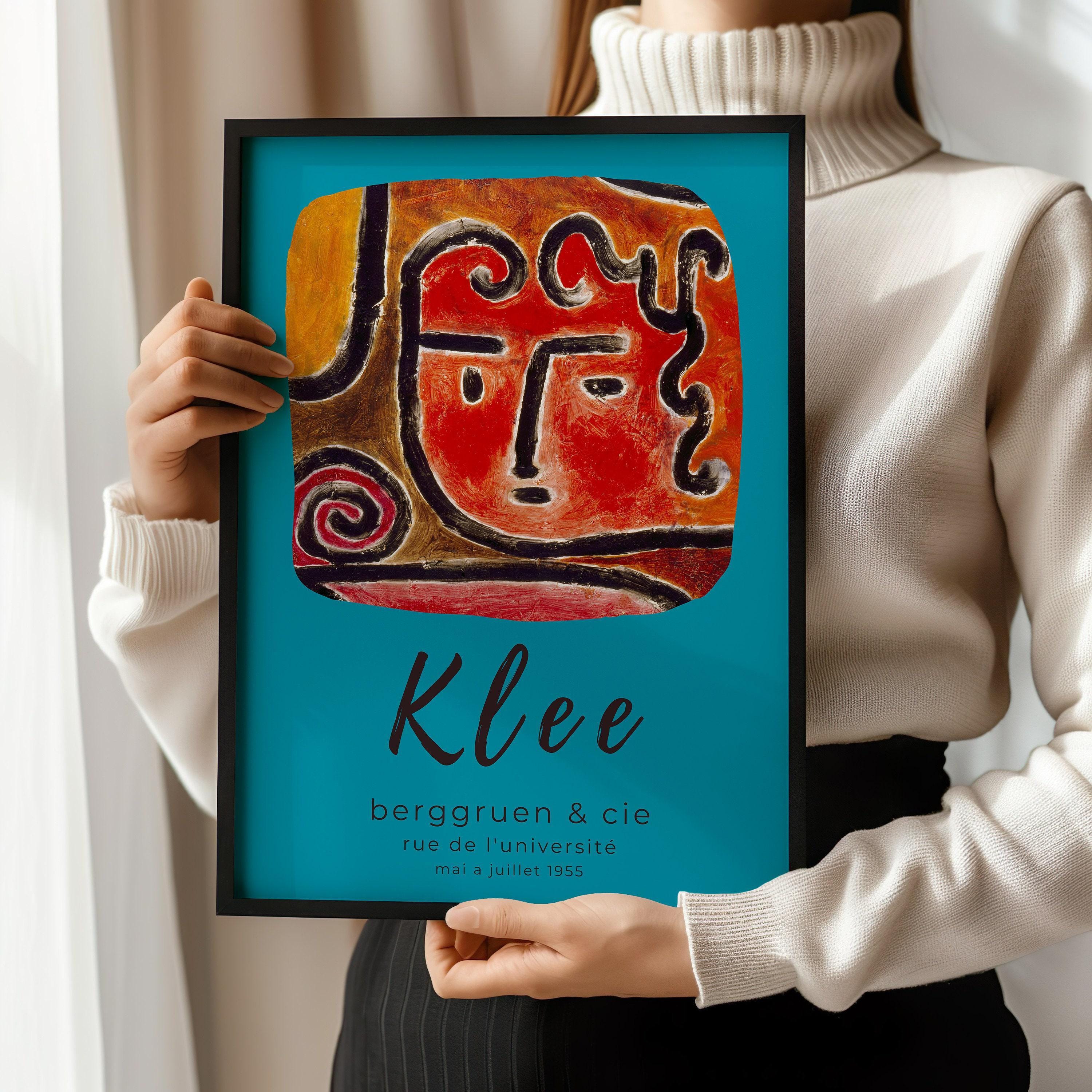 Paul Klee - Hot Blooded Girl | Modern Art Exhibition Poster in Orange and Blue