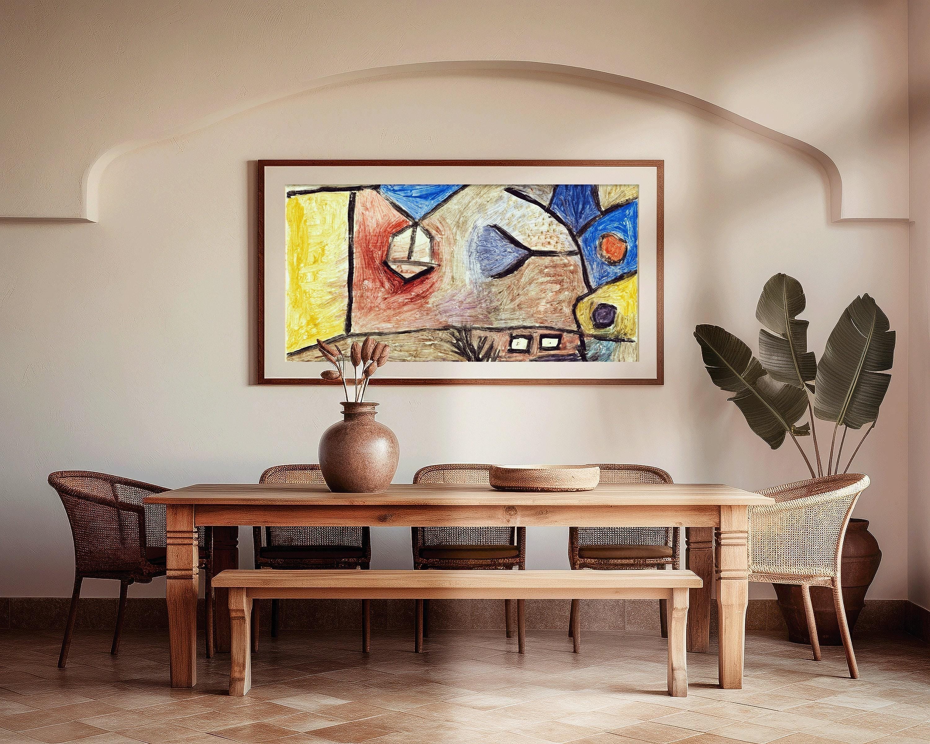 Paul Klee - Landscape BL | Modern Abstract Wide Panoramic Art (available handframed or unframed) 2x1 - 9ArtPrints
