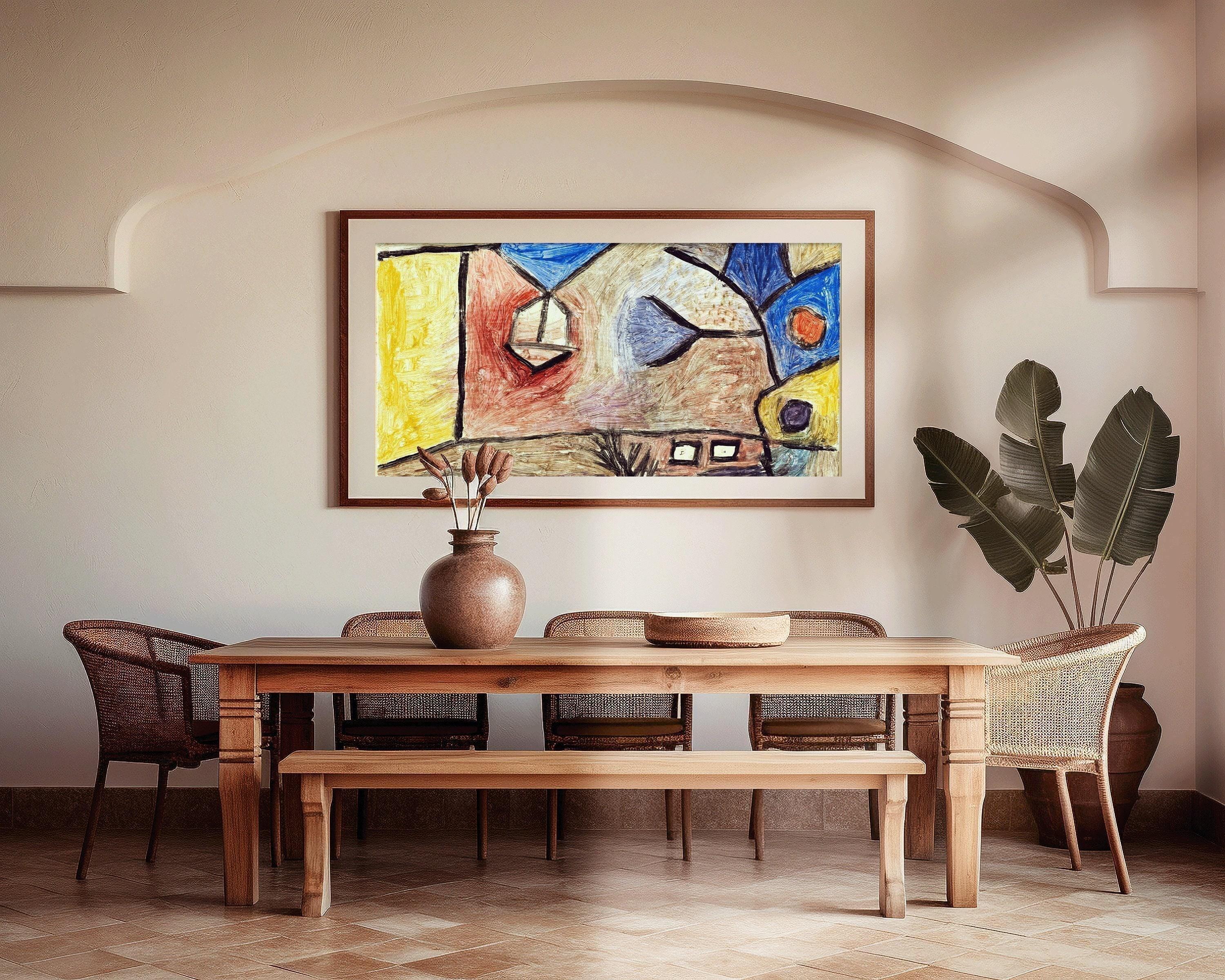 Paul Klee - Landscape BL | Modern Abstract Wide Panoramic Art (available handframed or unframed) 2x1 - 9ArtPrints