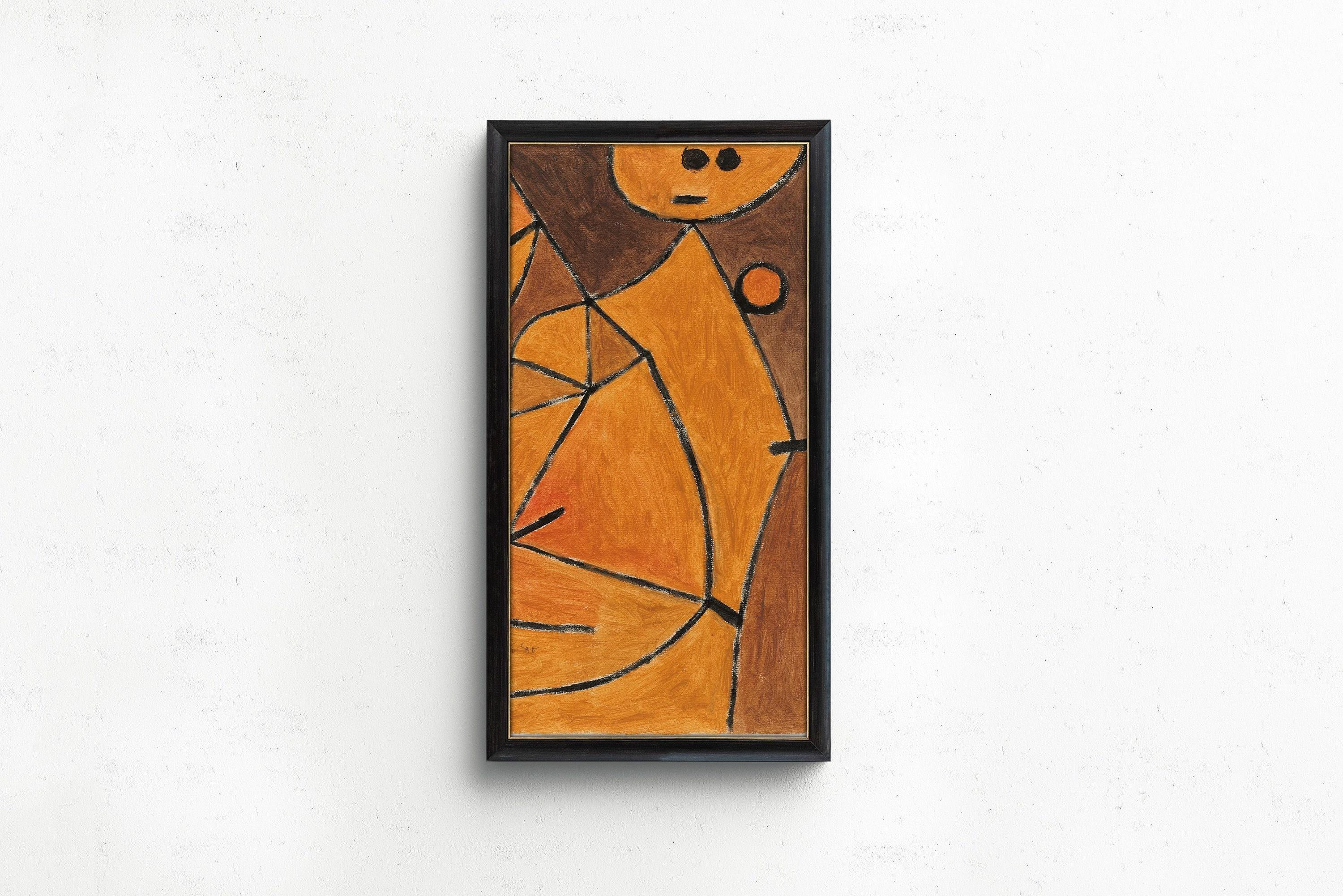 Paul Klee - Mannequin | Vintage Narrow Vertical Mid - century Modern Abstract Art (available handframed or unframed) 2x1 - 9ArtPrints