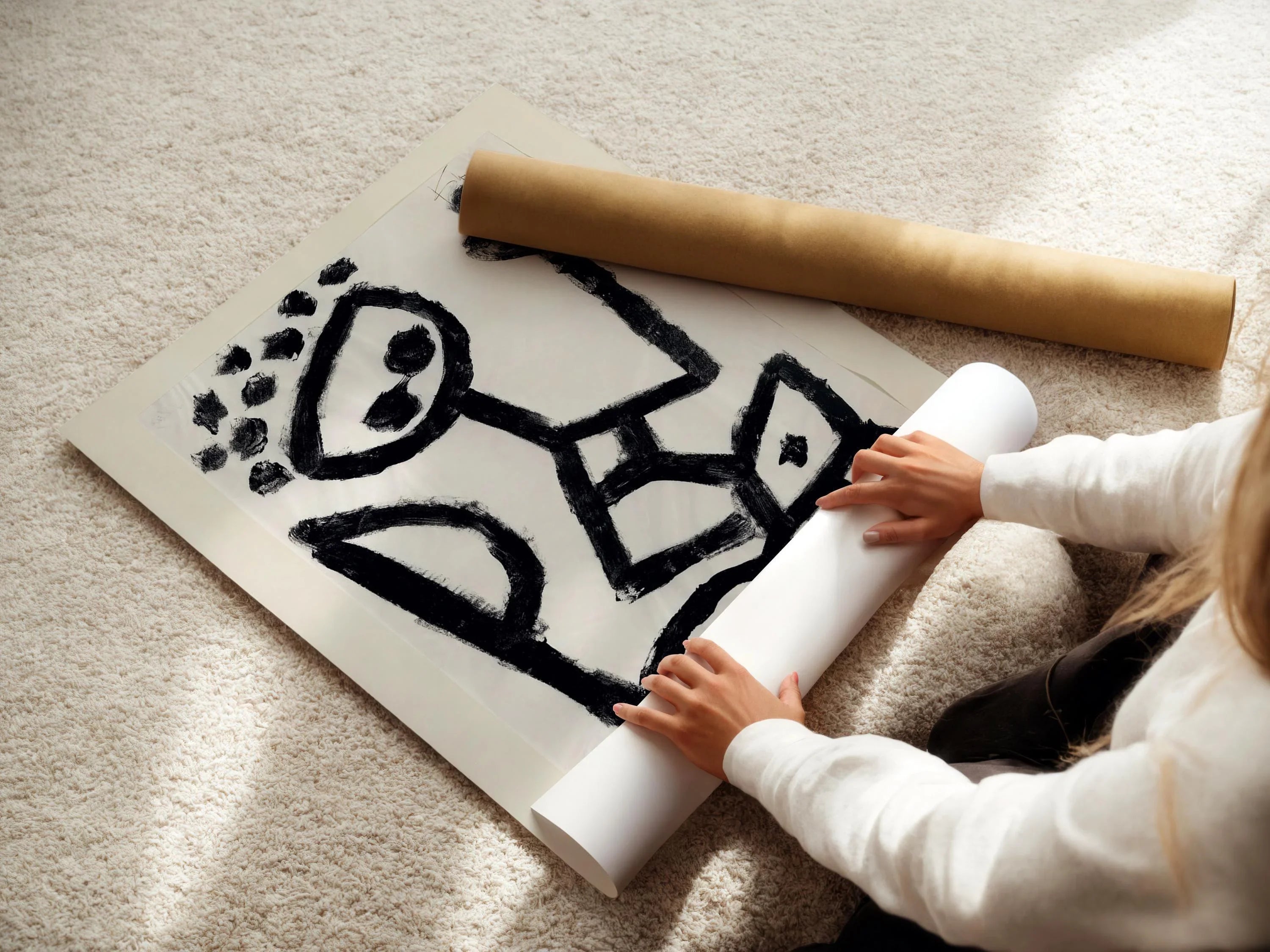 Paul Klee - Mumon Sinks Drunk Into The Armchair | Striking Minimalist Abstract Art in Black and White