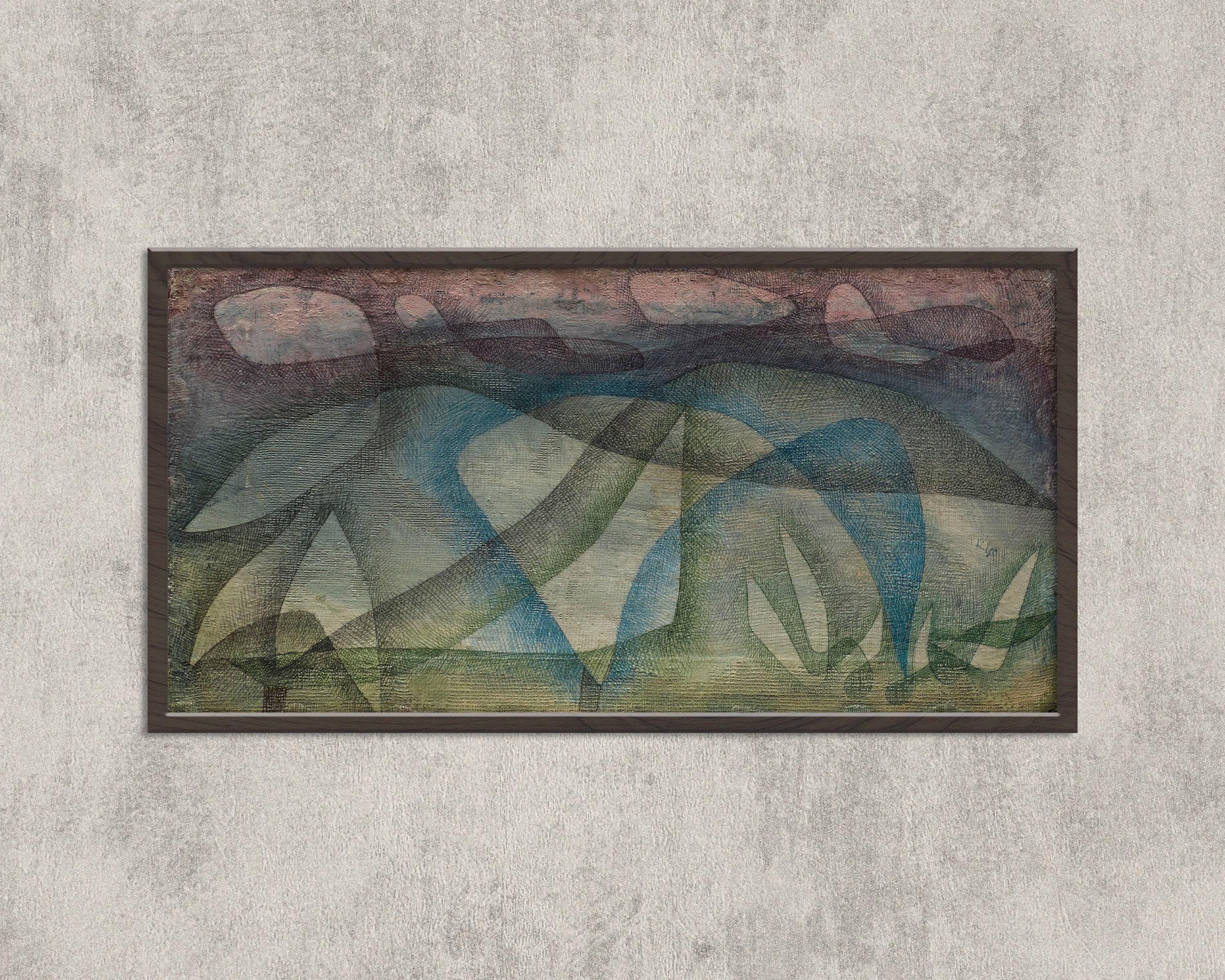 Paul Klee - Rainy Day | Modern Abstract Wide Panoramic Art (available handframed or unframed) 2x1 - 9ArtPrints