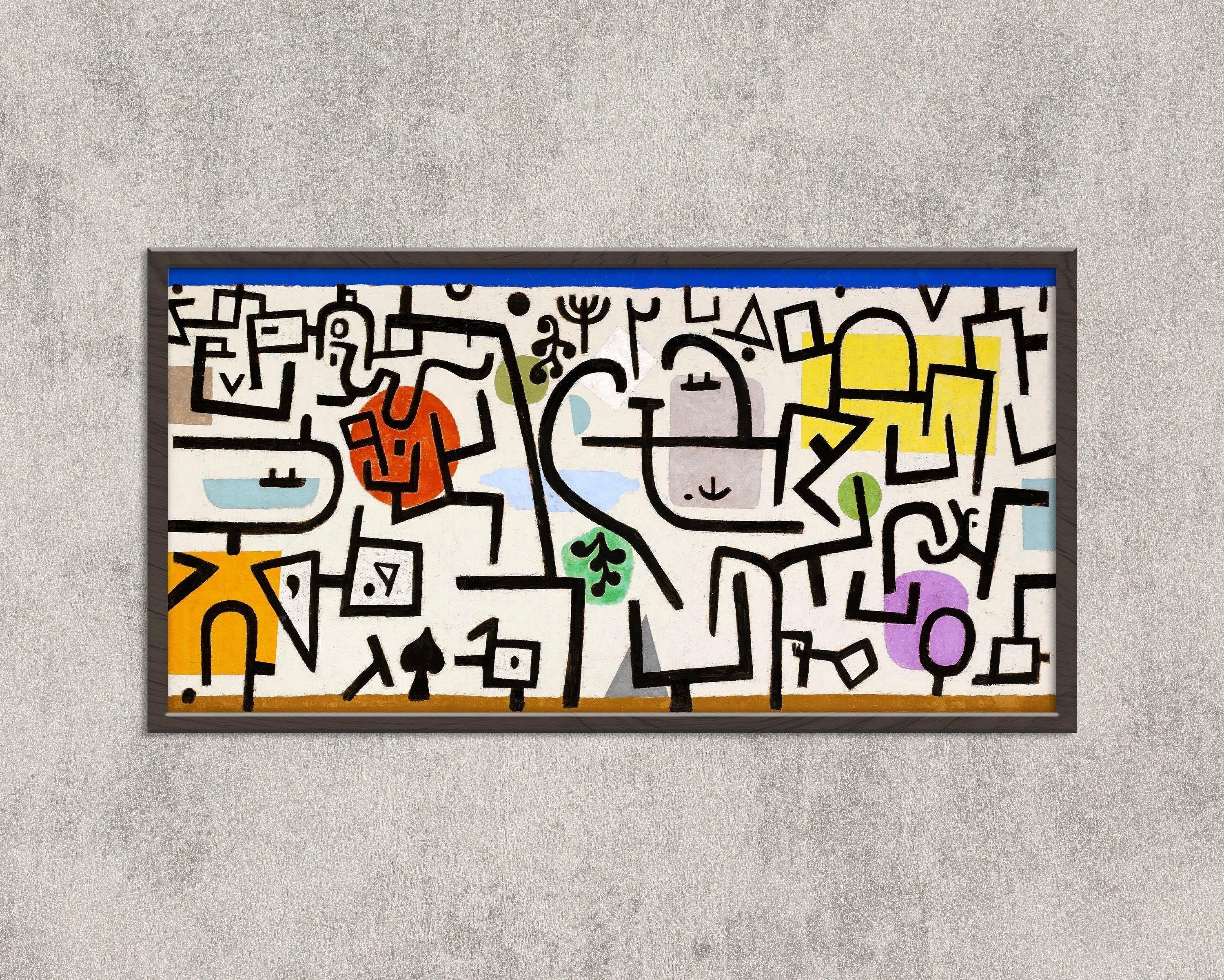 Paul Klee - Rich Harbour | Modern Abstract Wide Panoramic Art (available handframed or unframed) 2x1 - 9ArtPrints