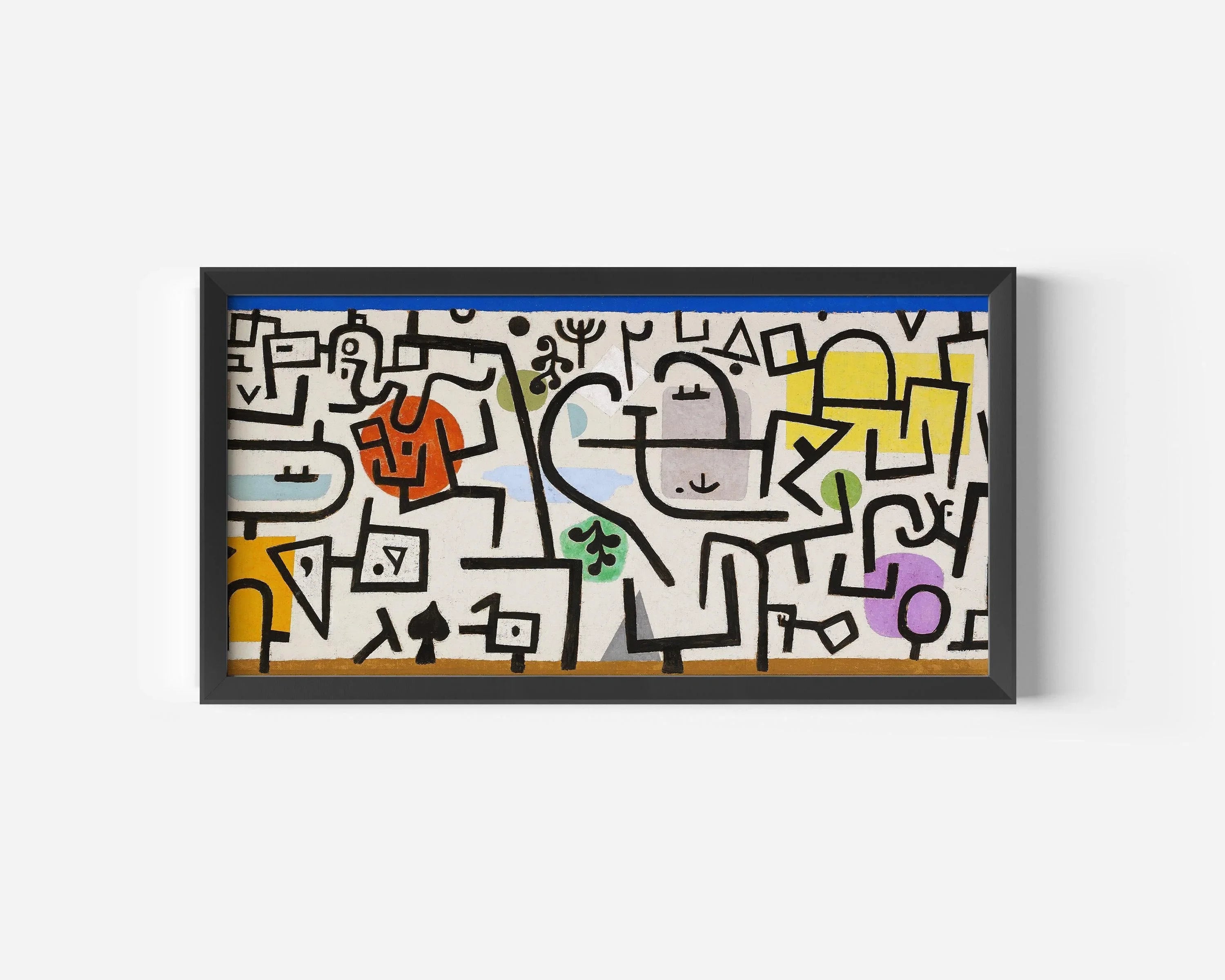 Paul Klee - Rich Harbour | Modern Abstract Wide Panoramic Art (available handframed or unframed) 2x1 - 9ArtPrints