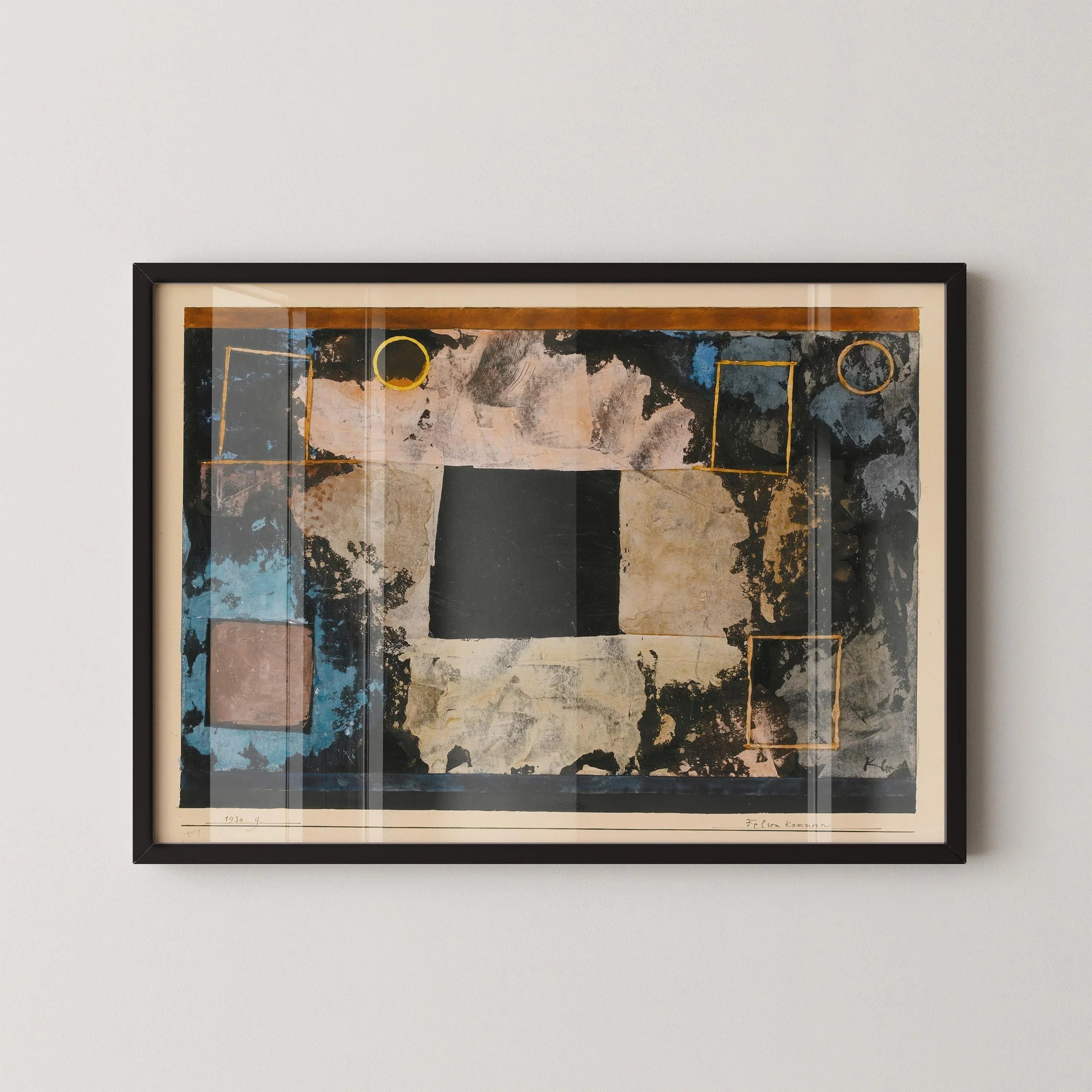 Paul Klee - Rock Cut Chambers | Neutral Beige Modern Abstract Art (available handframed or unframed) - 9ArtPrints