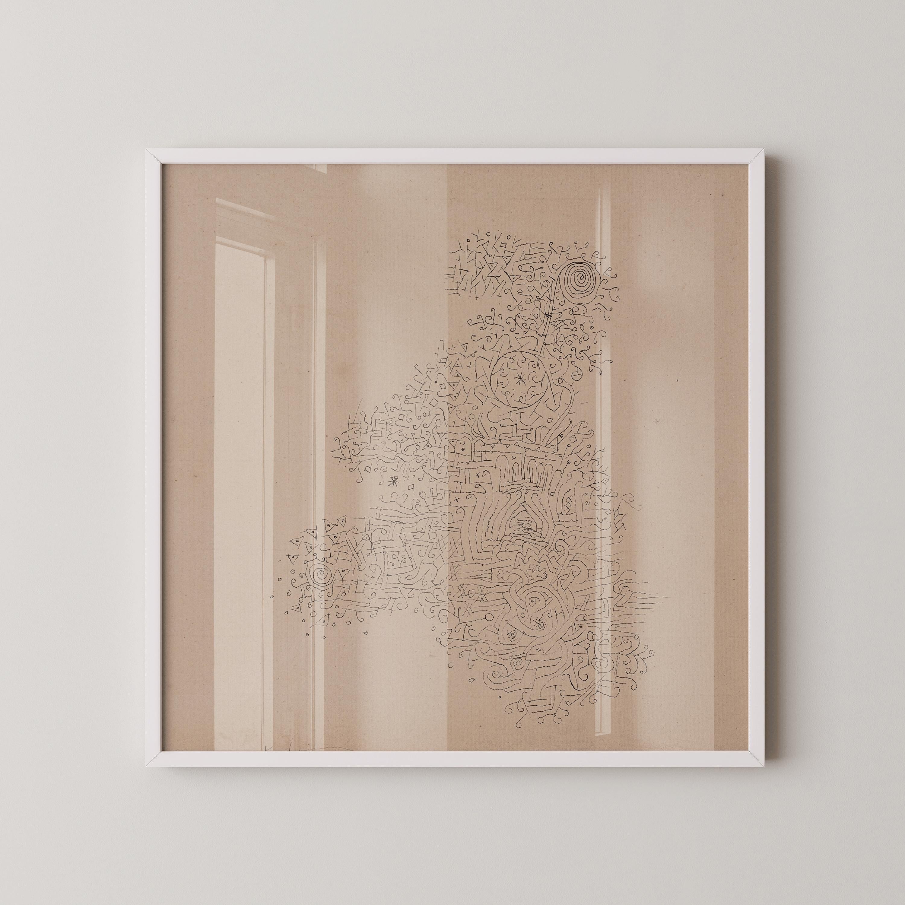 Paul Klee - Rosenhag | Minimalist Vintage Mid - century Modern Sketch Art Print in Beige and Black (available handframed or unframed) 1x1 - 9ArtPrints