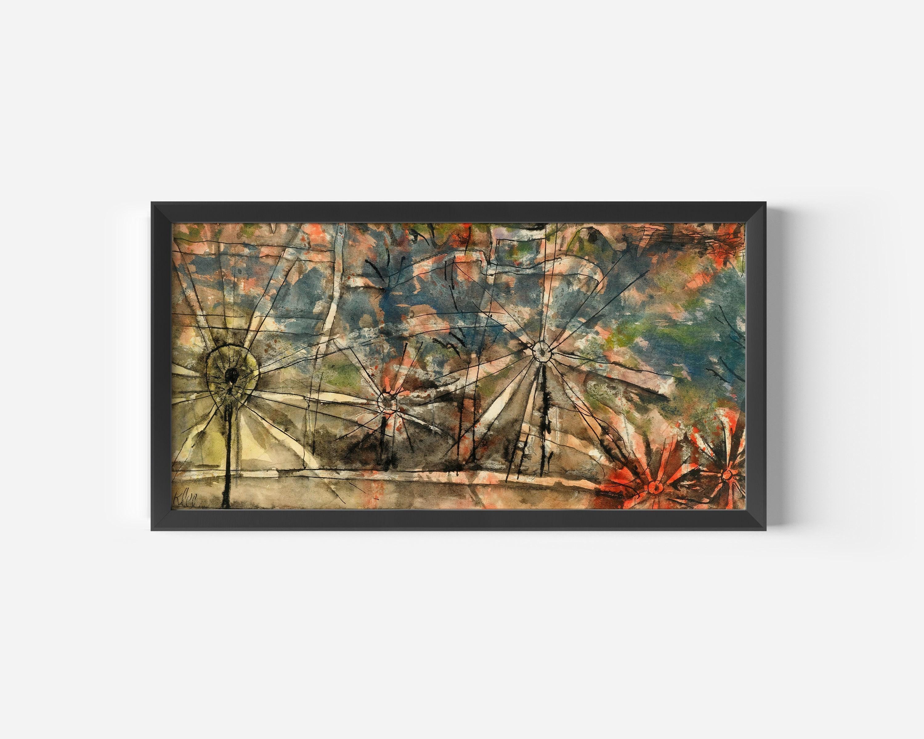 Paul Klee - Streetlamps | Modern Abstract Wide Panoramic Art (available handframed or unframed) 2x1 - 9ArtPrints