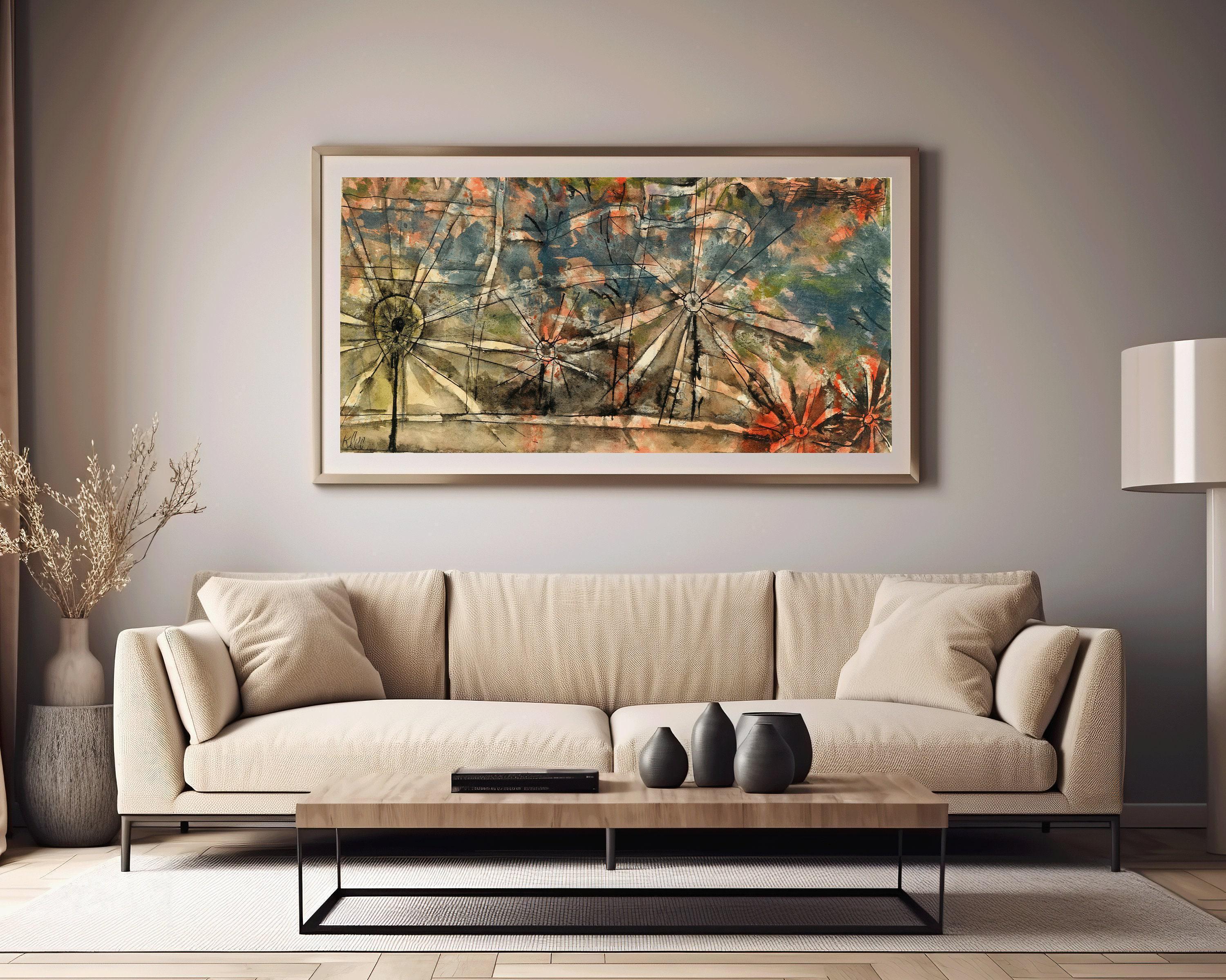 Paul Klee - Streetlamps | Modern Abstract Wide Panoramic Art (available handframed or unframed) 2x1 - 9ArtPrints